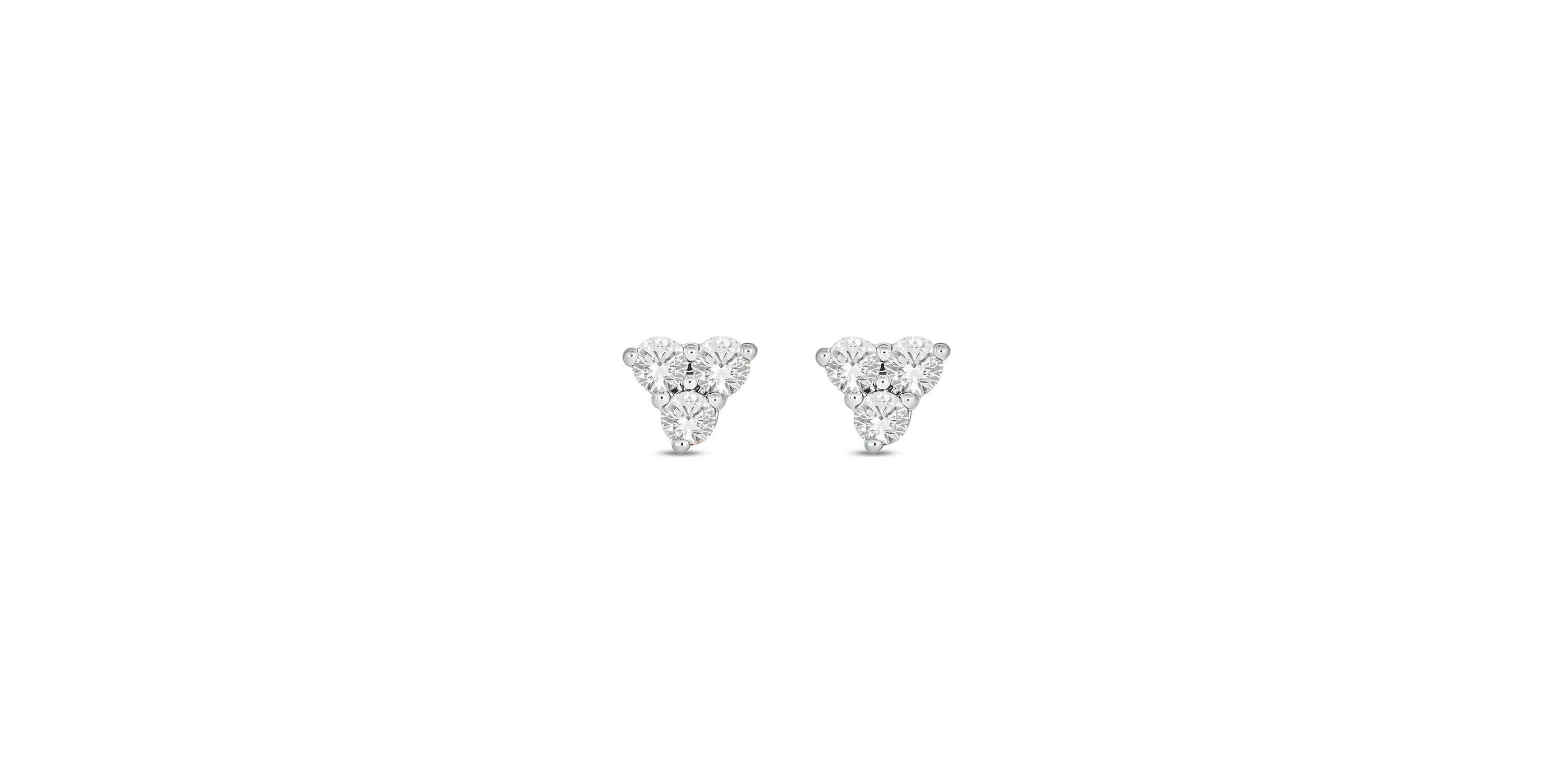 Lab Created 1/10 Carat Lab Grown Diamond Triangle Stud Earring in 10KT White Gold