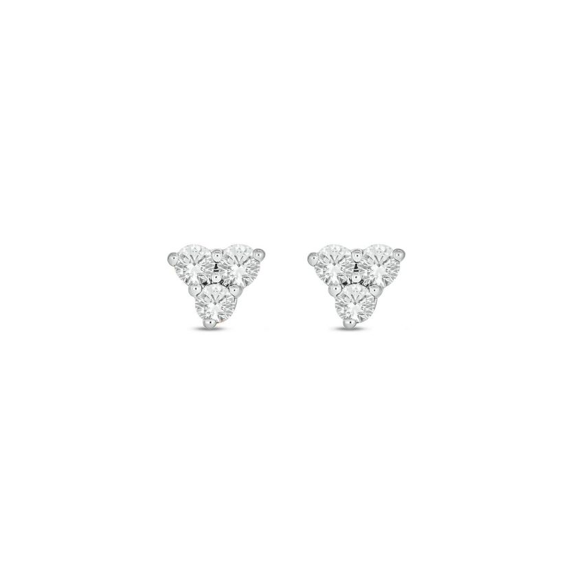 Lab Created 1/10 Carat Lab Grown Diamond Triangle Stud Earring in 10KT White Gold
