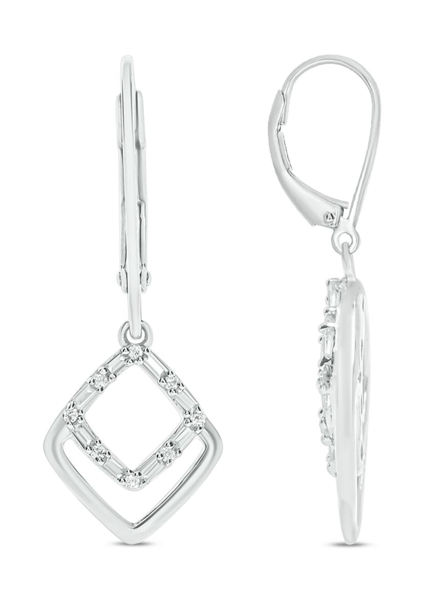 1/6 ct. t.w. Diamond Dangle Earrings in Sterling Silver
