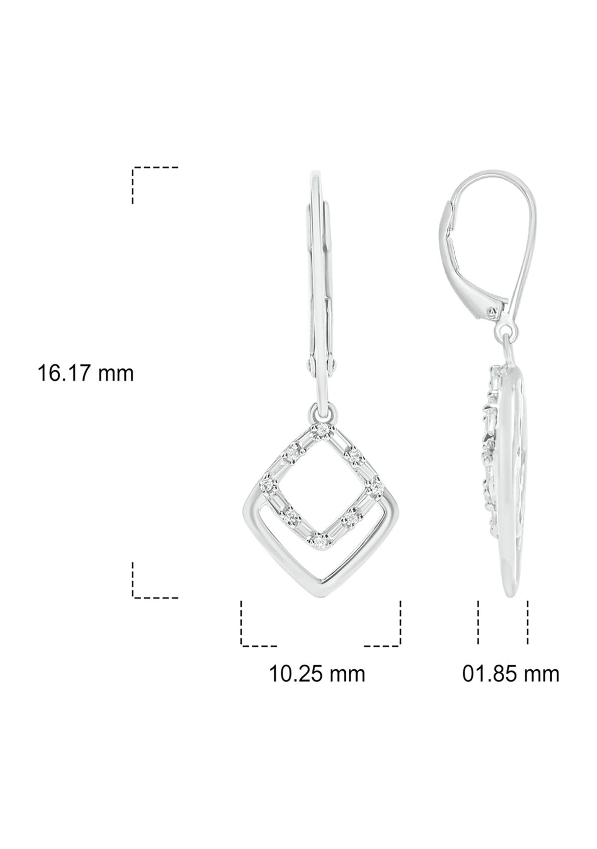 1/6 ct. t.w. Diamond Dangle Earrings in Sterling Silver