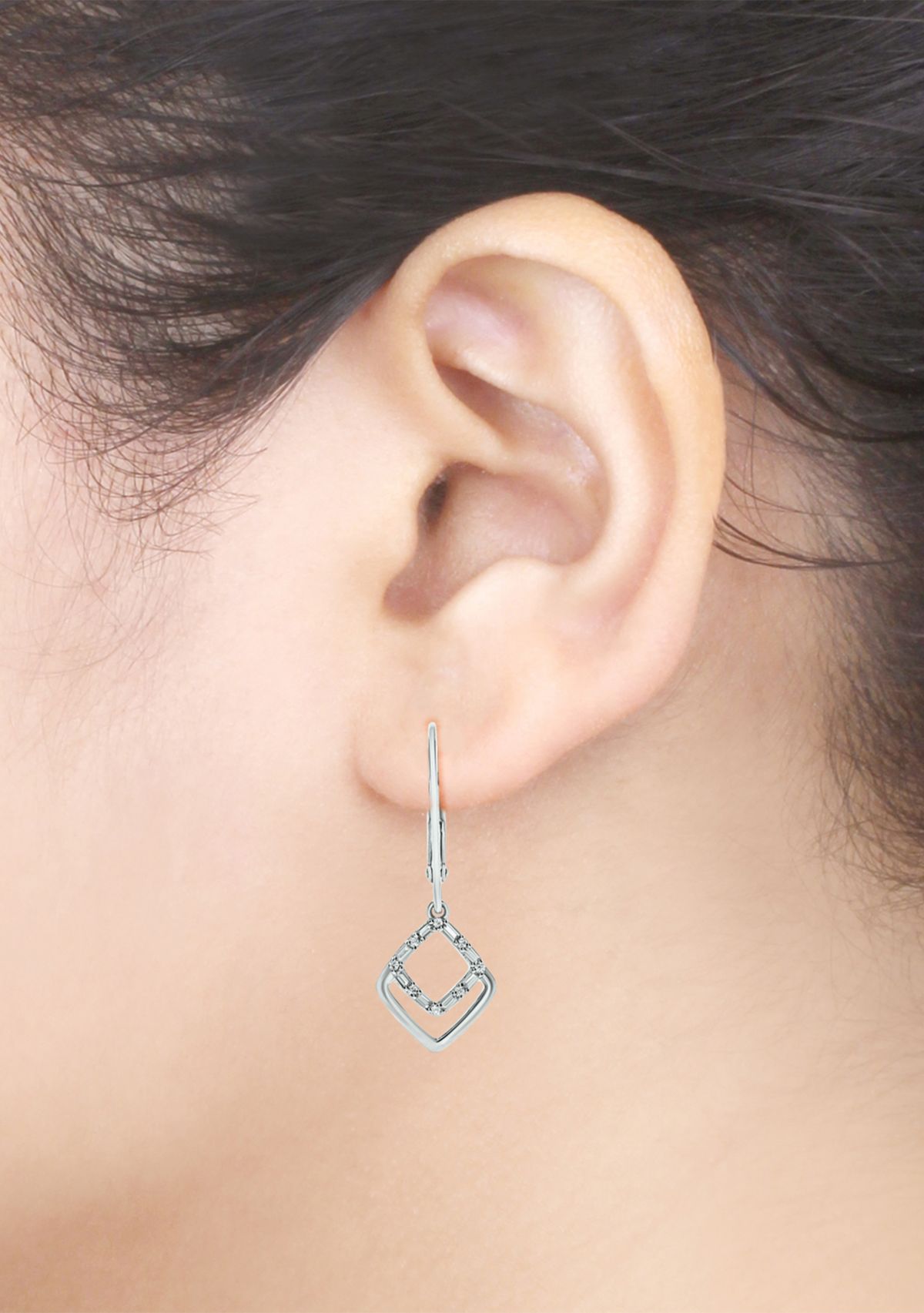 1/6 ct. t.w. Diamond Dangle Earrings in Sterling Silver