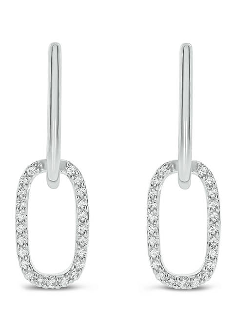 1/6 ct. t.w. Diamond Dangle Earrings in Sterling Silver