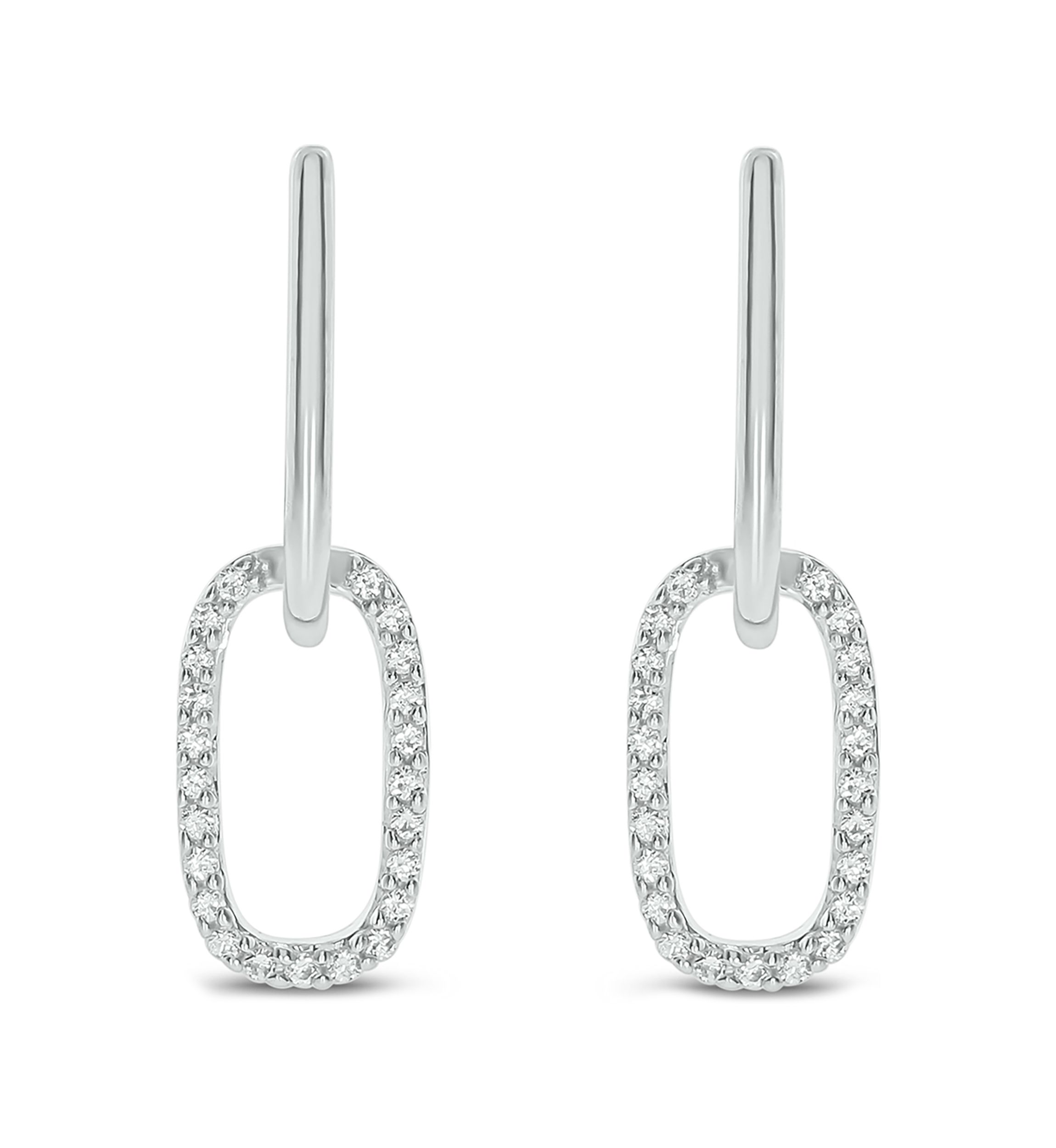 1/6 ct. t.w. Diamond Dangle Earrings in Sterling Silver