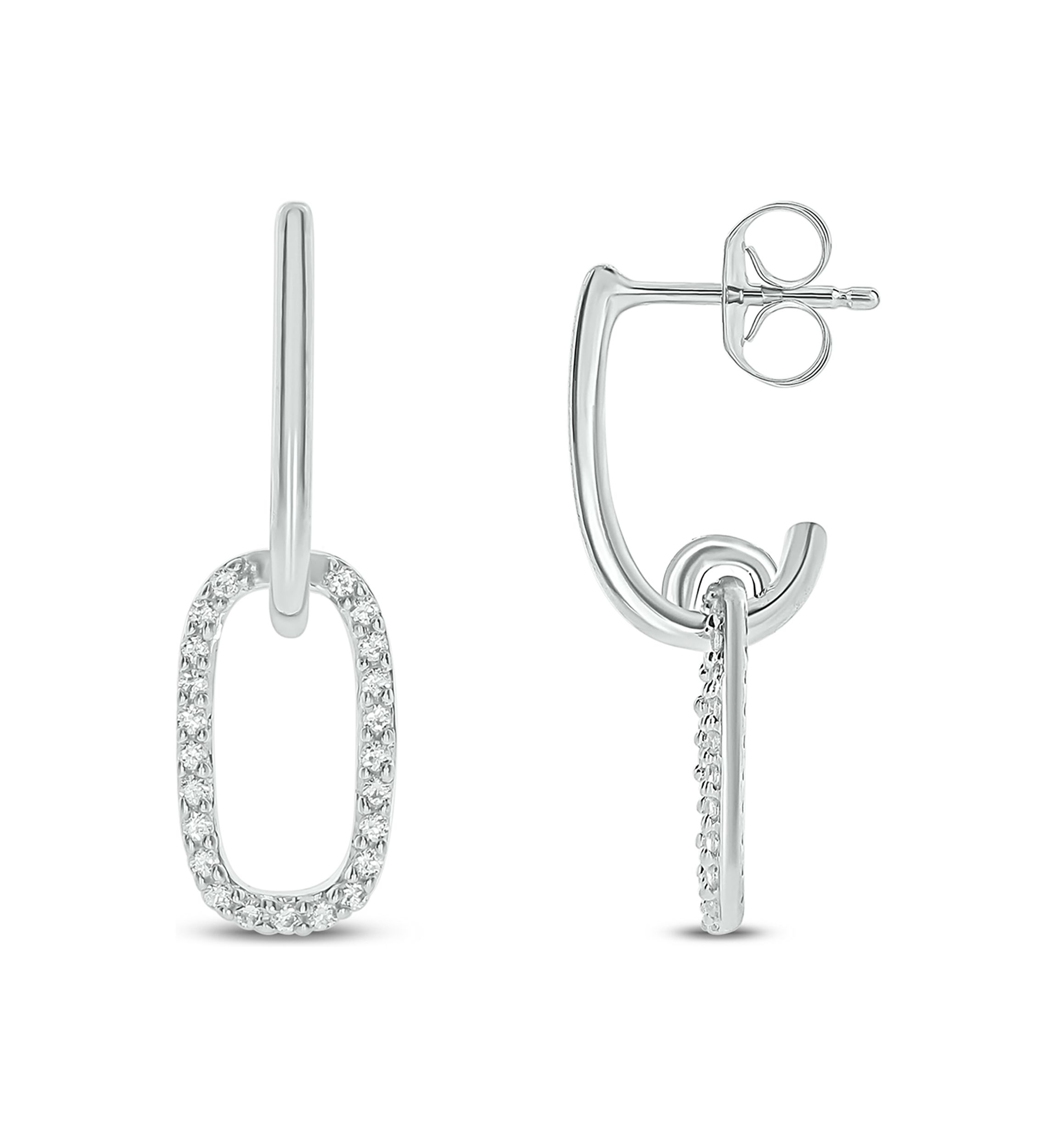1/6 ct. t.w. Diamond Dangle Earrings in Sterling Silver