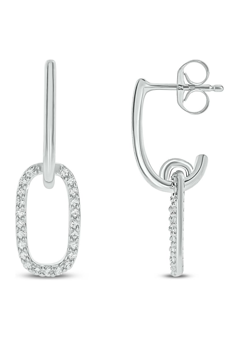 1/6 ct. t.w. Diamond Dangle Earrings in Sterling Silver