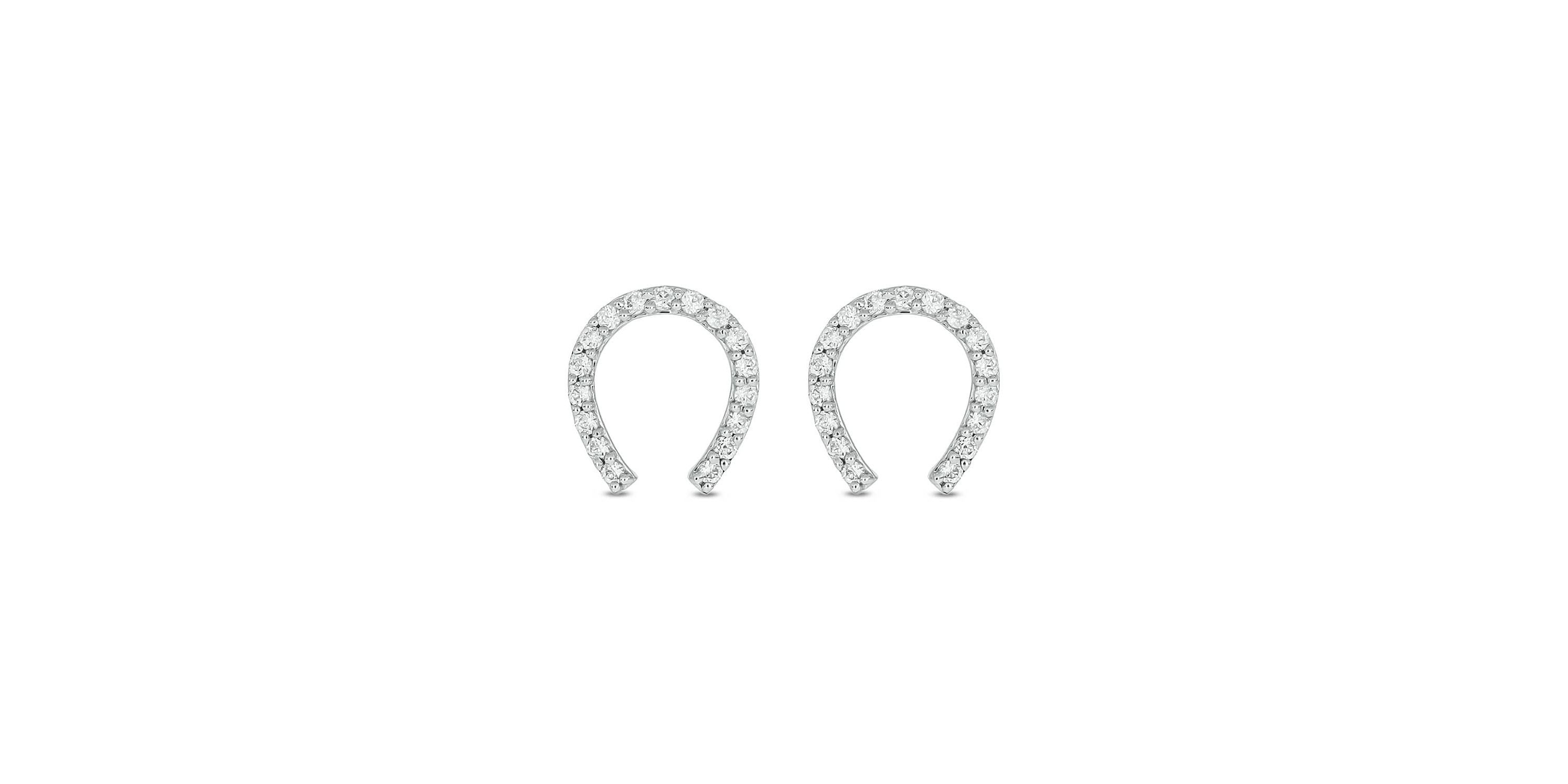 Lab Created 1/5 Carat Lab Grown Diamond Horseshoe Earring in Sterling Silver