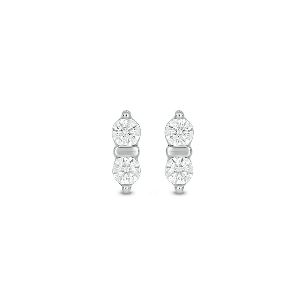 Lab Created 1/5 Carat Two Lab Grown Diamond Fashion Earring in Sterling Silver