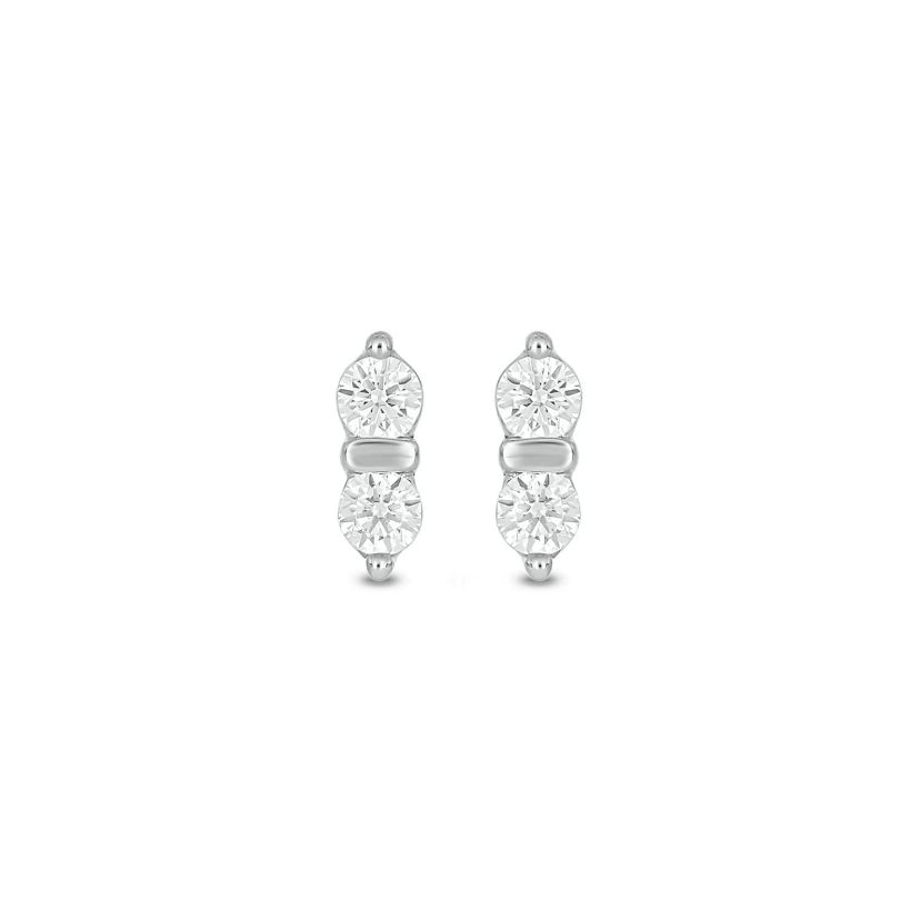 Lab Created 1/5 Carat Two Lab Grown Diamond Fashion Earring in Sterling Silver