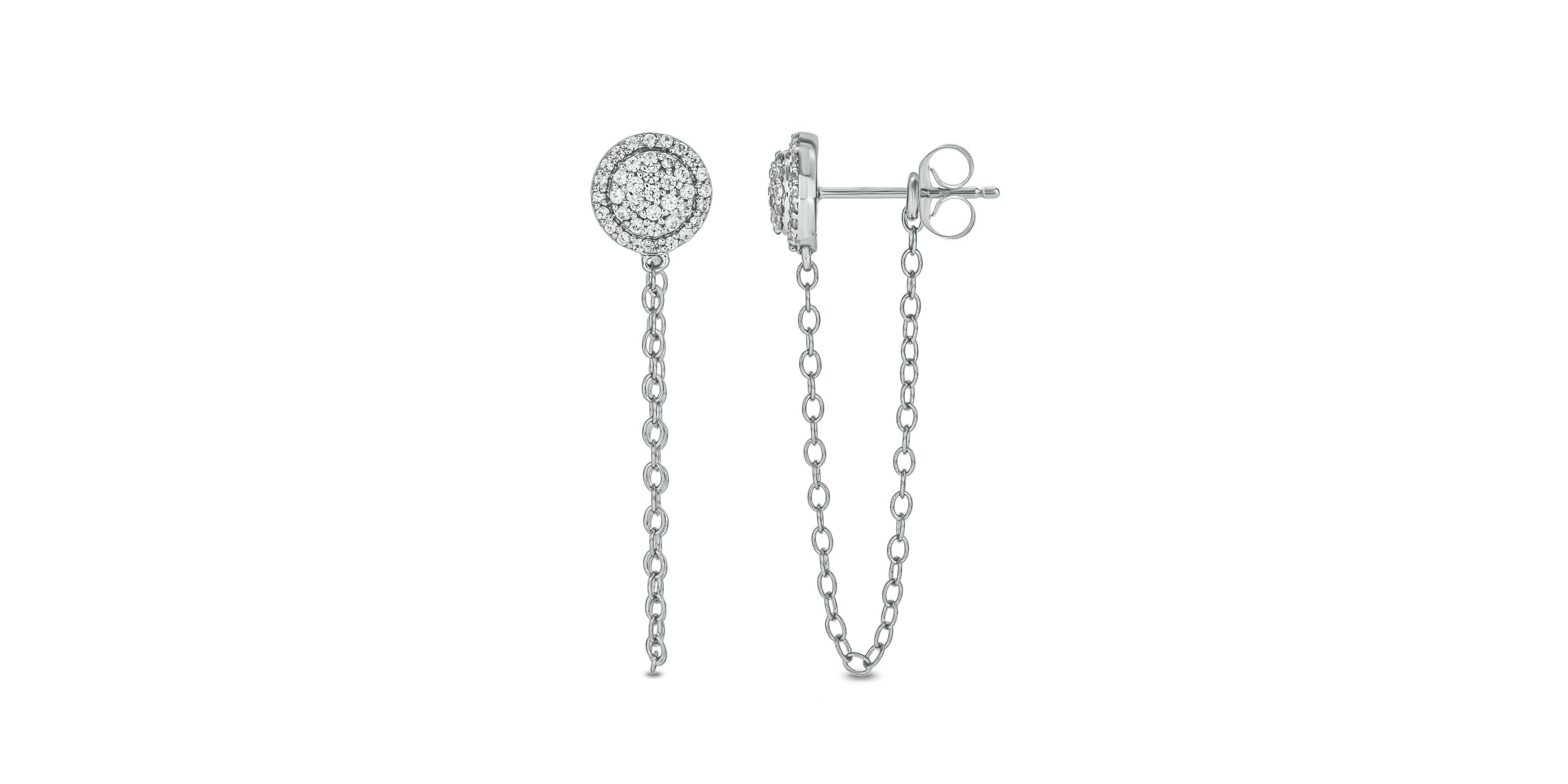 1/4 ct.t.w  Diamond Chain Earring in 14K White Gold