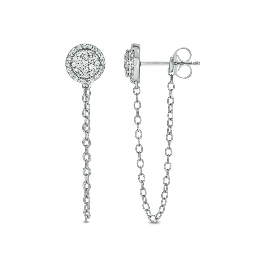 1/4 ct.t.w  Diamond Chain Earring in 14K White Gold