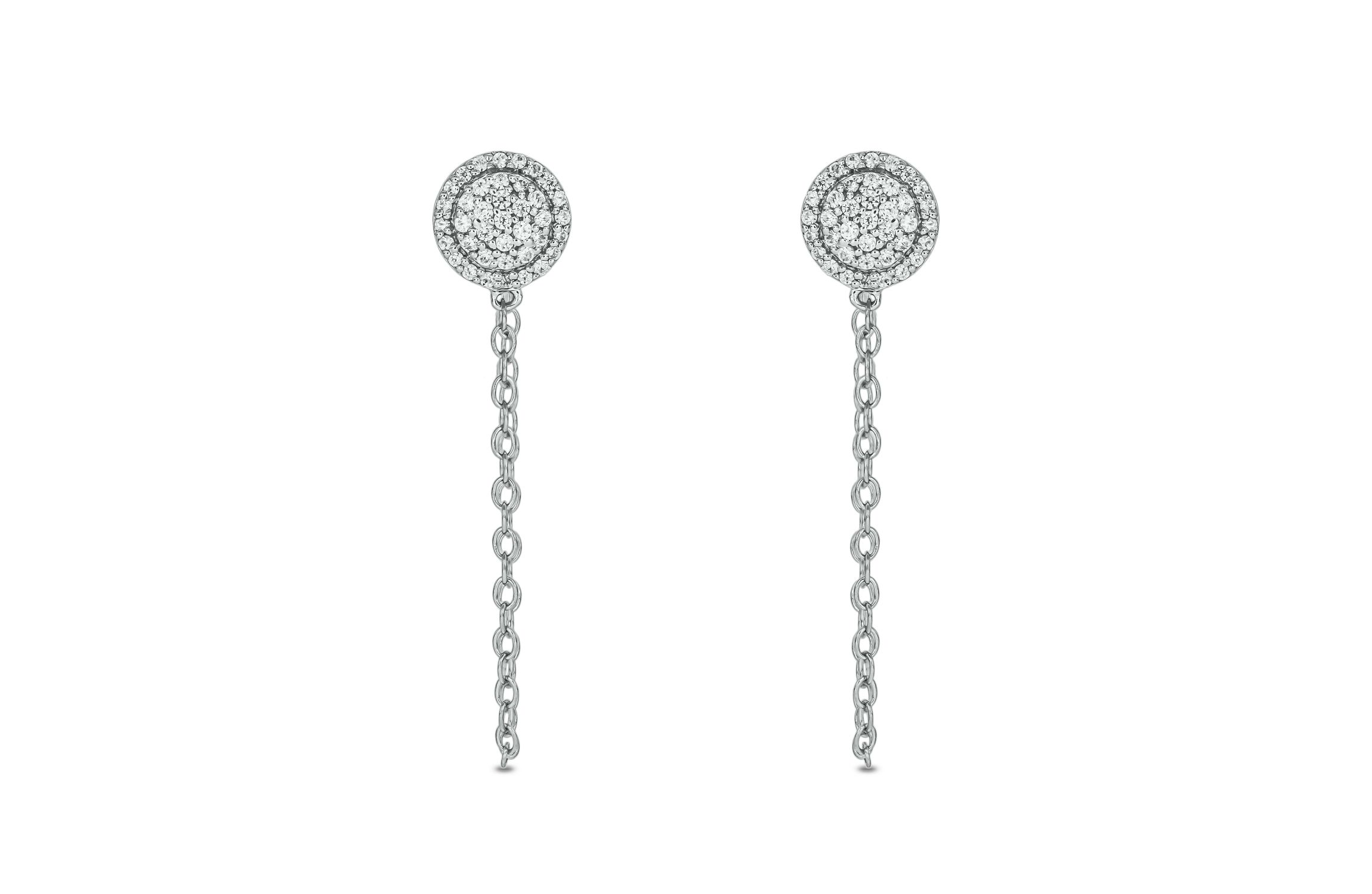 1/4 ct.t.w  Diamond Chain Earring in 14K White Gold