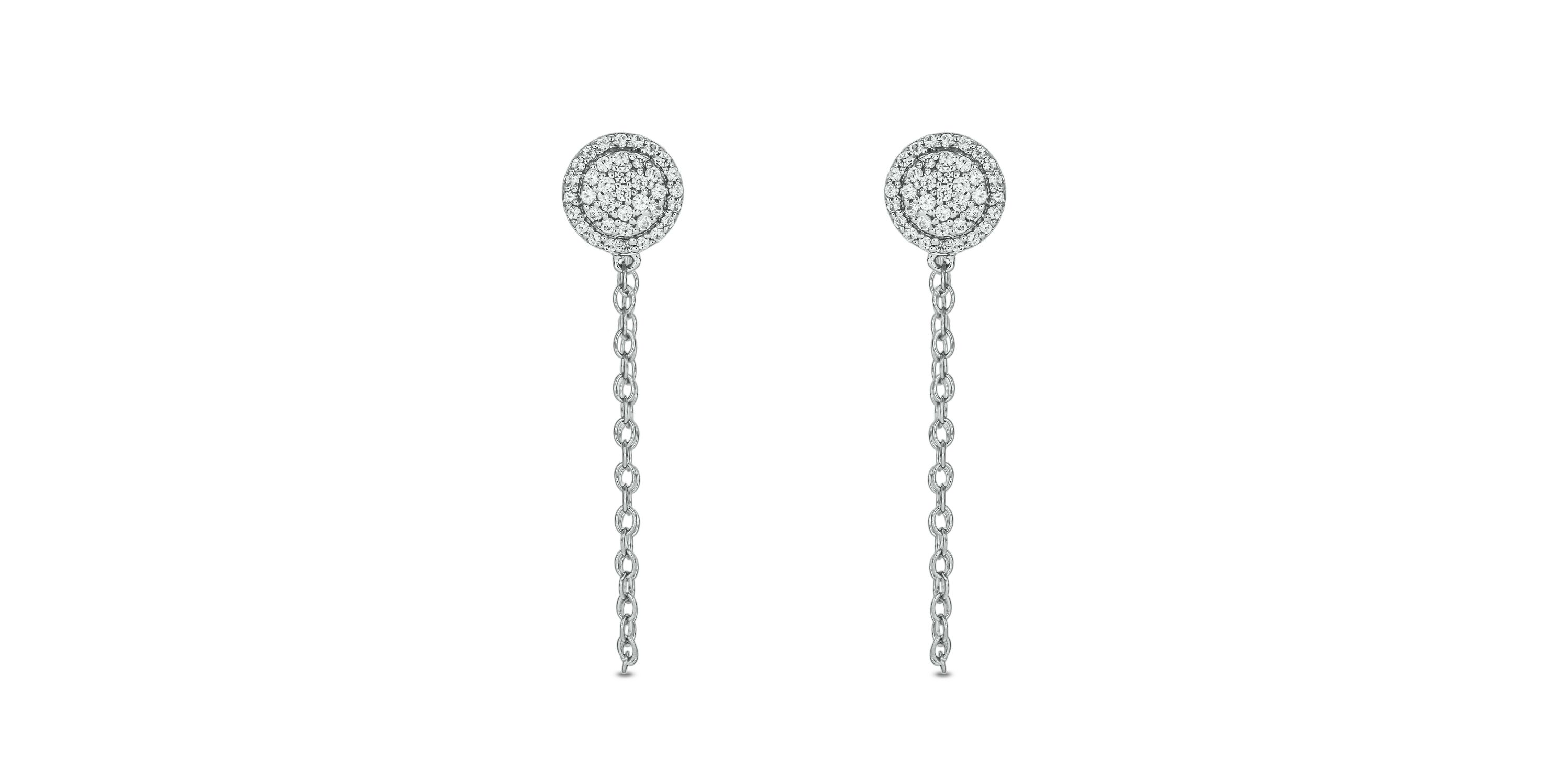 1/4 ct.t.w  Diamond Chain Earring in 14K White Gold