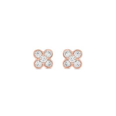 Belk & Co Lab Created 1/4 Carat Lab Grown Diamond Flower Shape Earring in 10KT Rose Gold