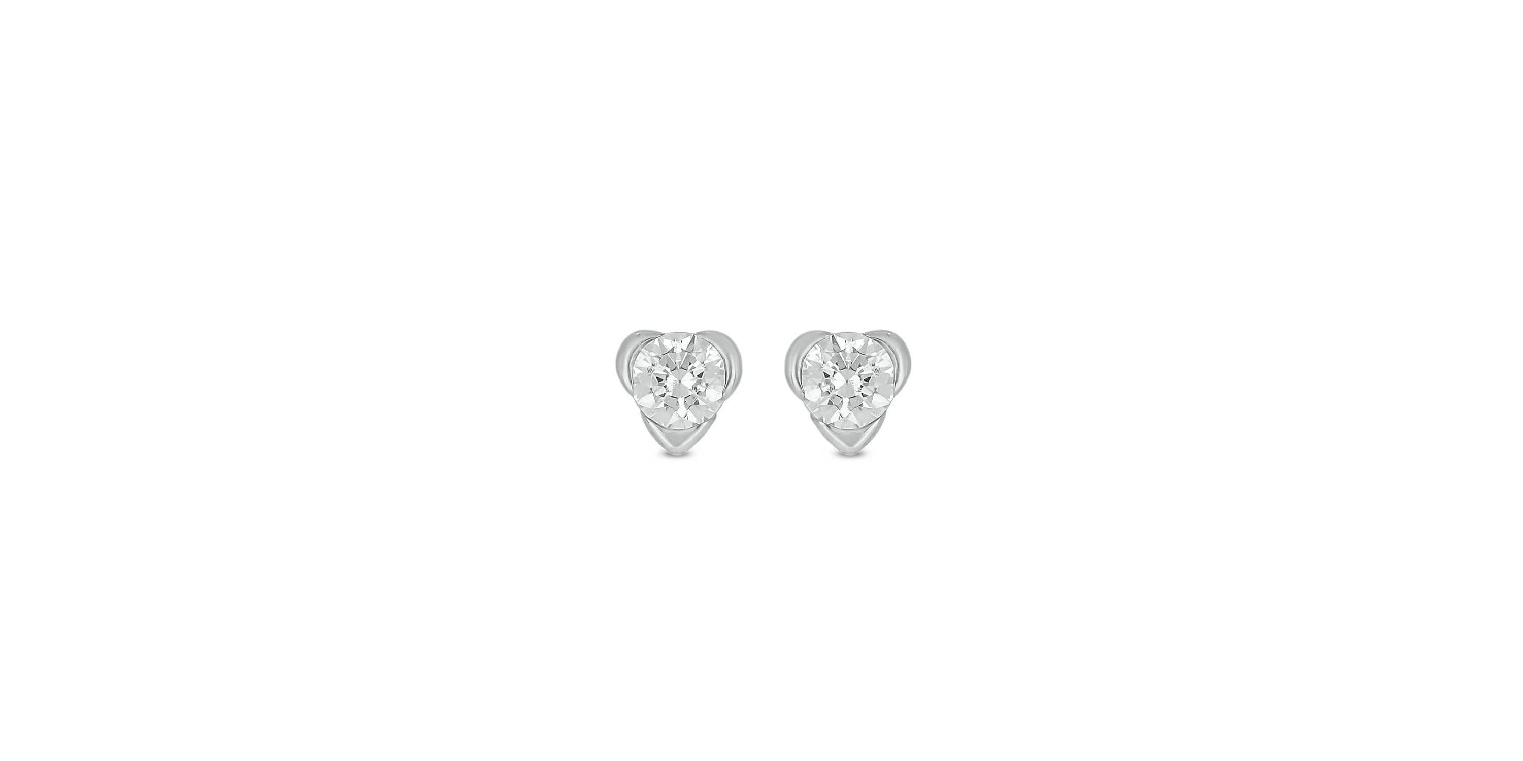 Lab Created 1/4 Carat Lab Grown Diamond Heart Shaped Studs Earring in 10KT White Gold