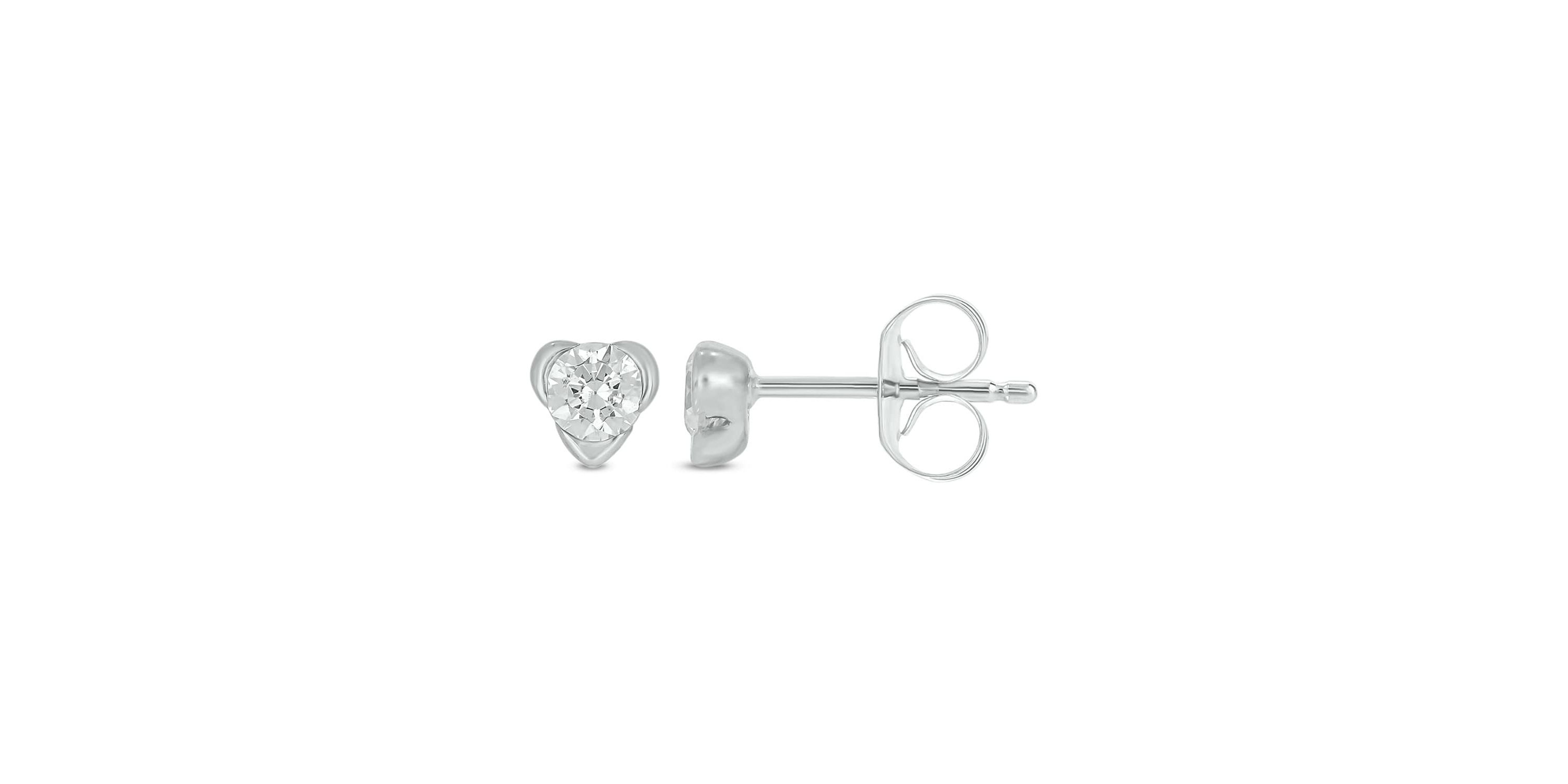 Lab Created 1/4 Carat Lab Grown Diamond Heart Shaped Studs Earring in 10KT White Gold