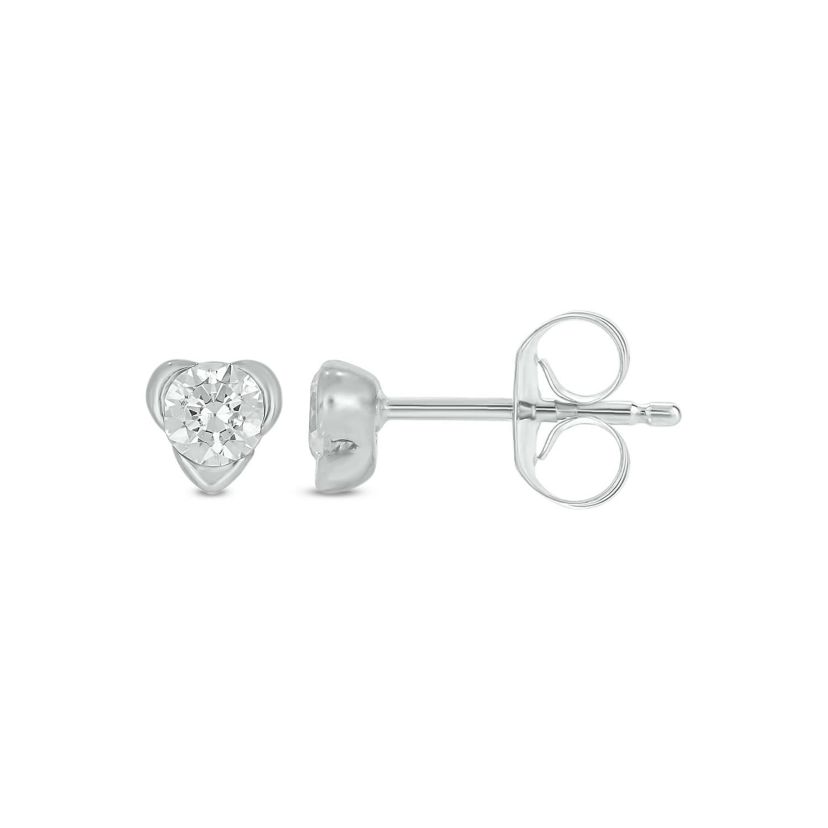 Lab Created 1/4 Carat Lab Grown Diamond Heart Shaped Studs Earring in 10KT White Gold