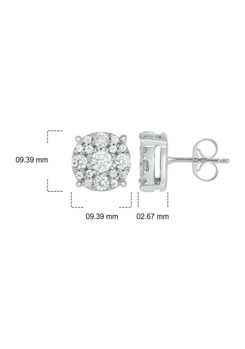 1/3 ct. t.w. Diamond Stud Earring In 10K White Gold