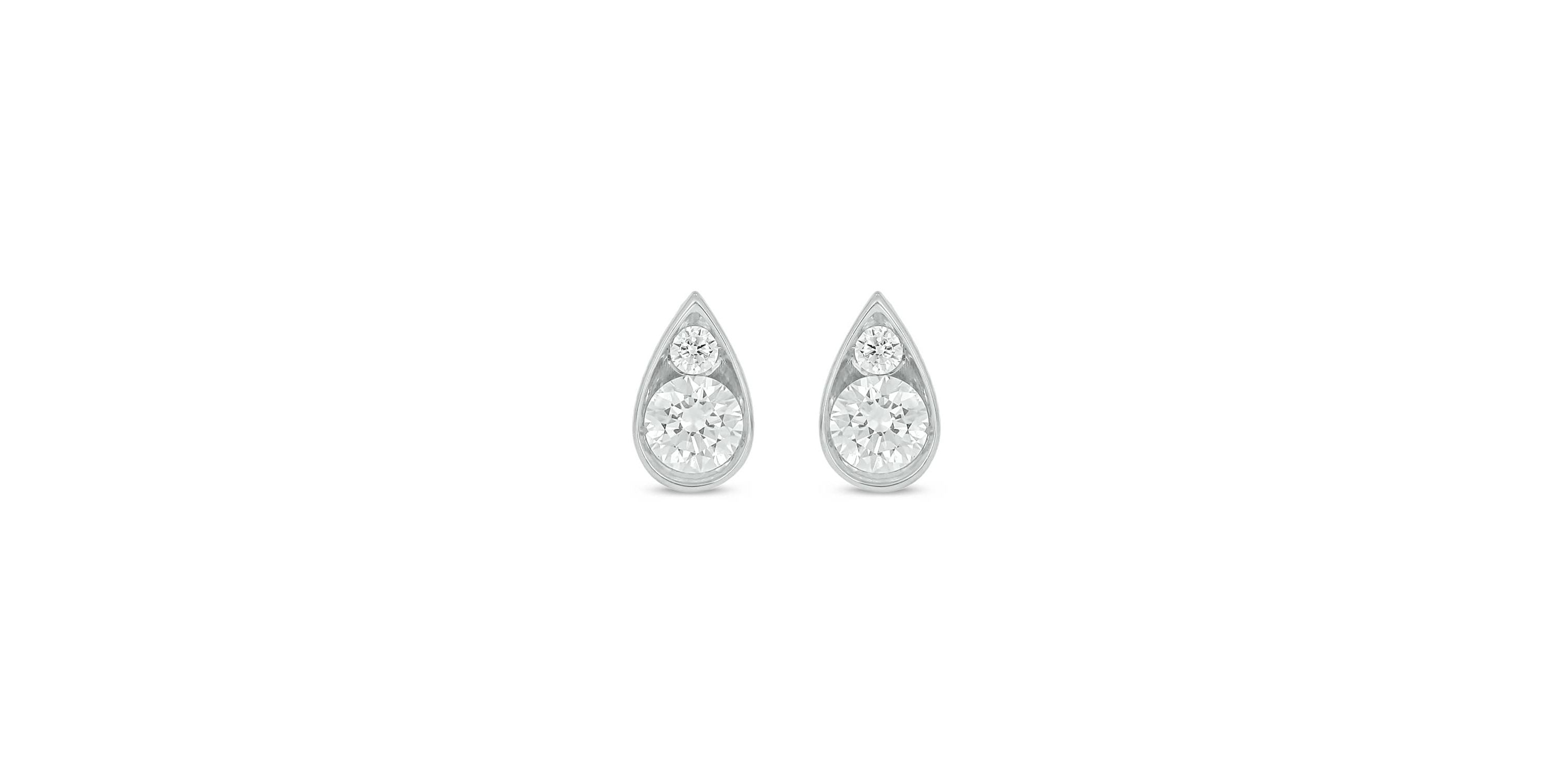 Lab Created 3/8 Carat Lab Grown Diamond Pear Shape Studs Earring in 10KT White Gold