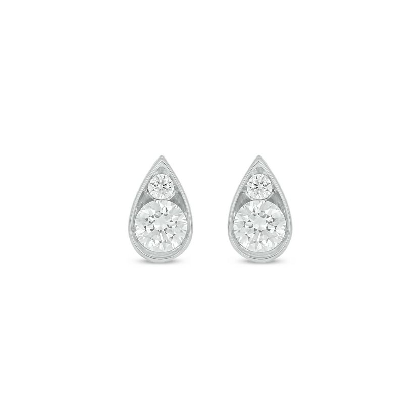 Lab Created 3/8 Carat Lab Grown Diamond Pear Shape Studs Earring in 10KT White Gold