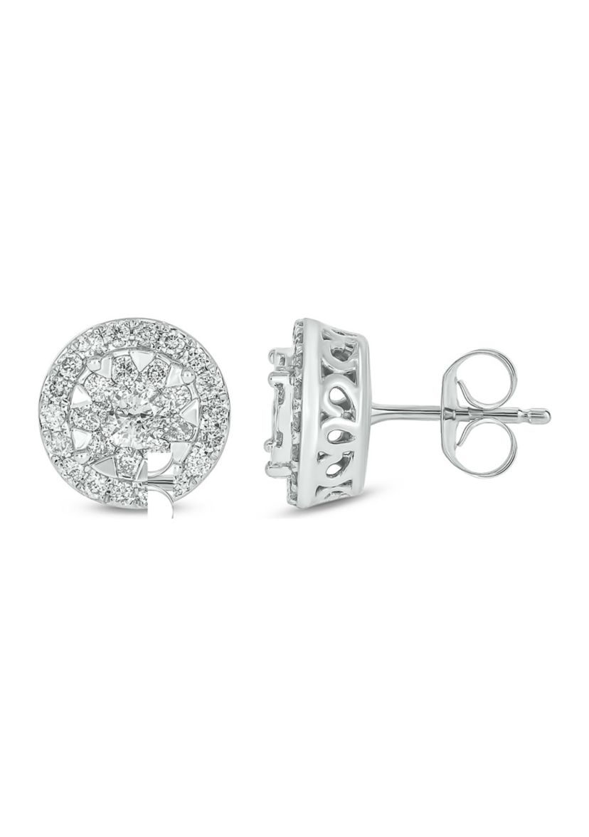 1/2 ct. t.w. Diamond Stud Earring In 10K White Gold