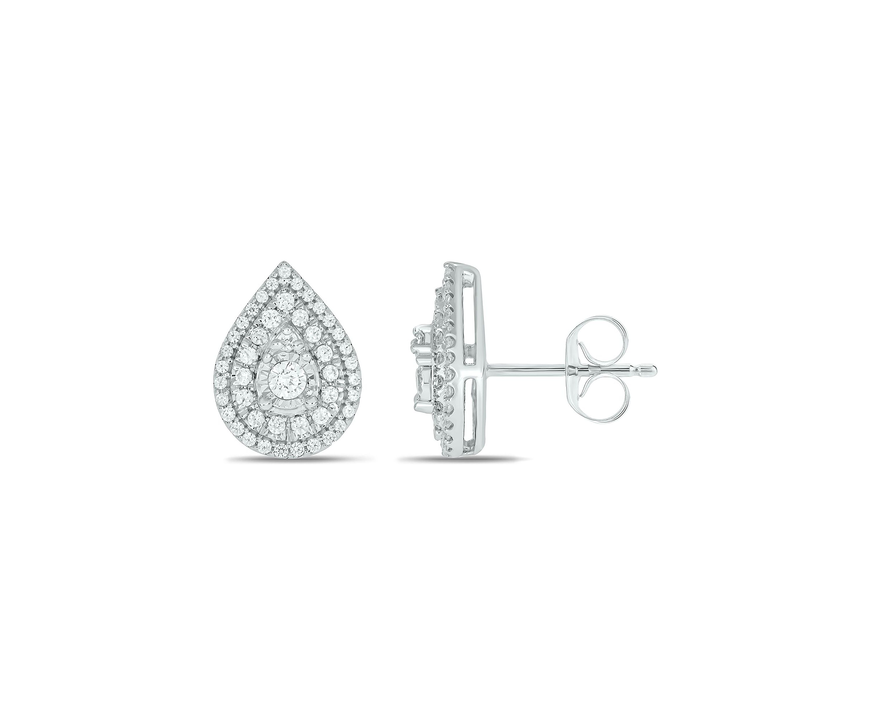 1/2 ct. t.w. Diamond Pear Shape Earring In 10K White Gold