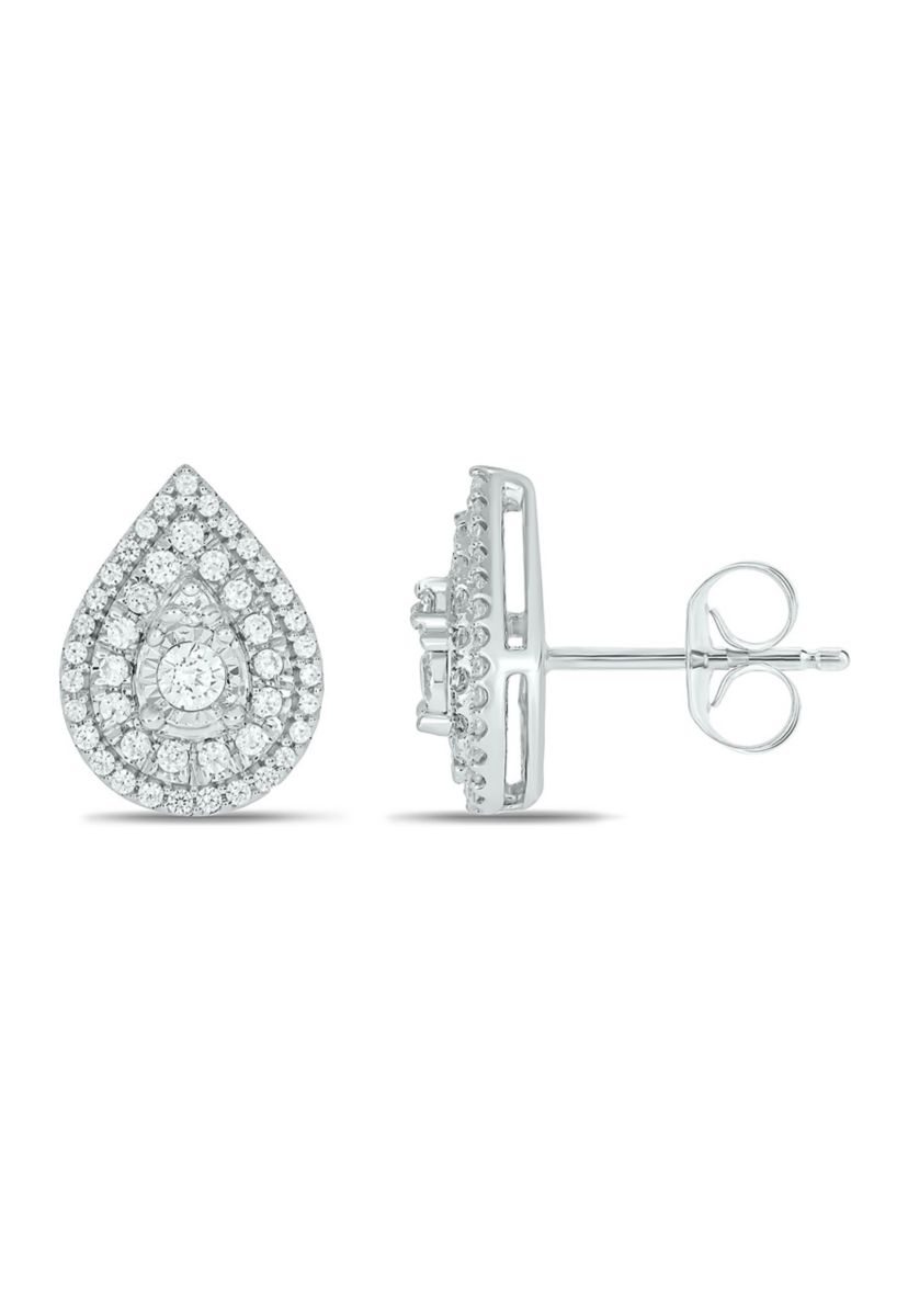 1/2 ct. t.w. Diamond Pear Shape Earring In 10K White Gold