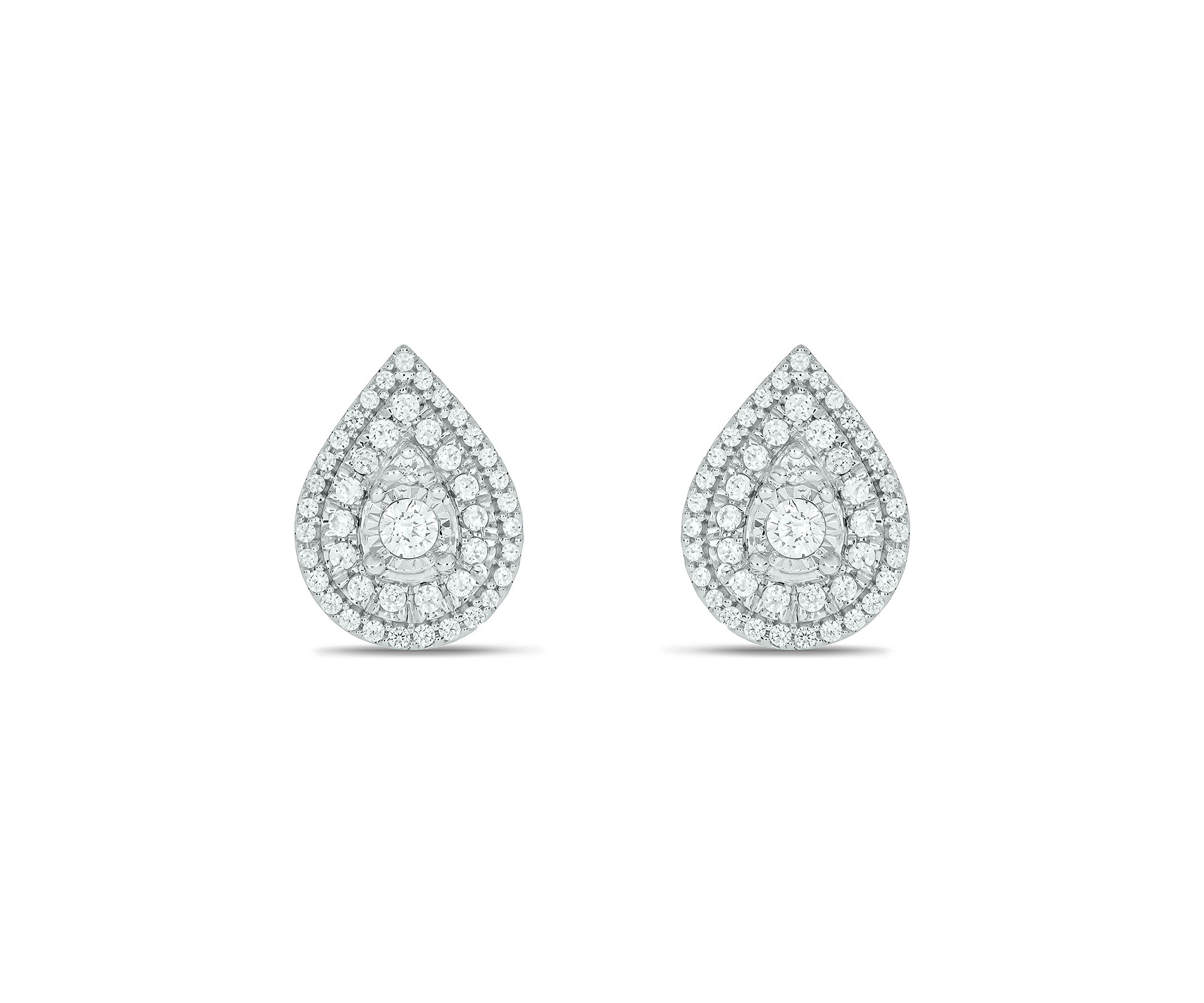 1/2 ct. t.w. Diamond Pear Shape Earring In 10K White Gold