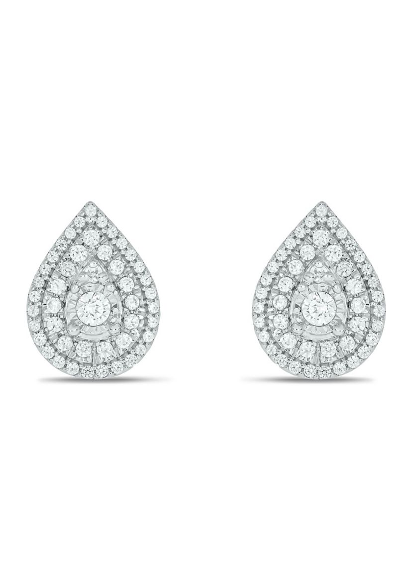 1/2 ct. t.w. Diamond Pear Shape Earring In 10K White Gold