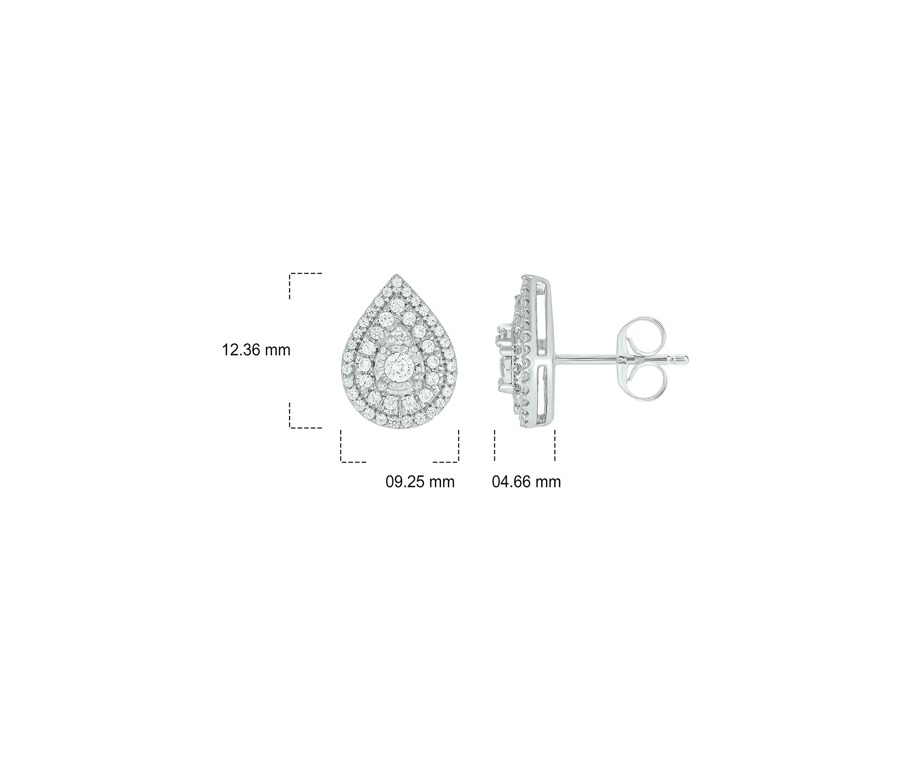 1/2 ct. t.w. Diamond Pear Shape Earring In 10K White Gold