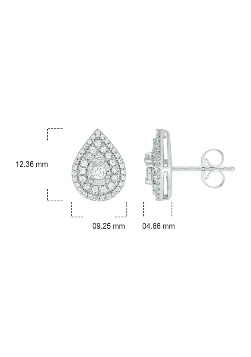1/2 ct. t.w. Diamond Pear Shape Earring In 10K White Gold