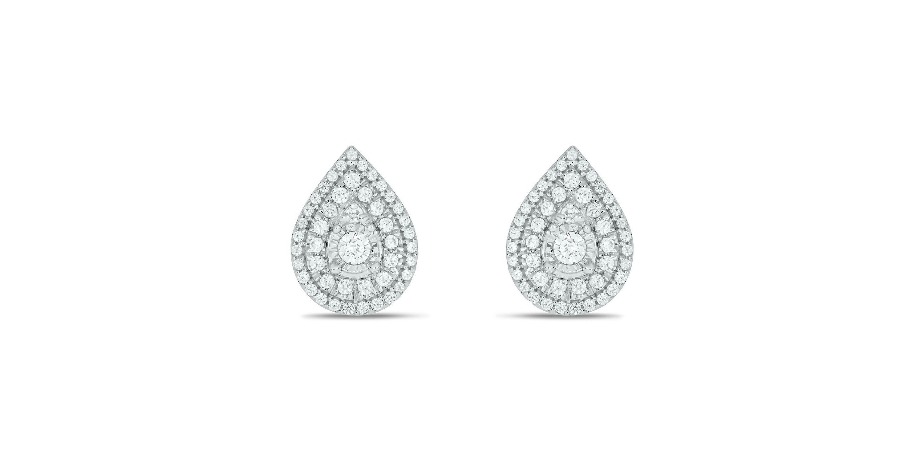 1/2 ct. t.w. Diamond Pear Shape Earring In 10K White Gold