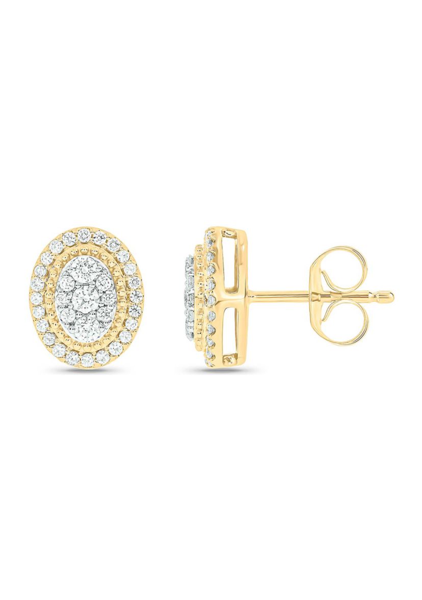 1/2 ct. t.w. Diamond Stud Earring In 10K Yellow Gold