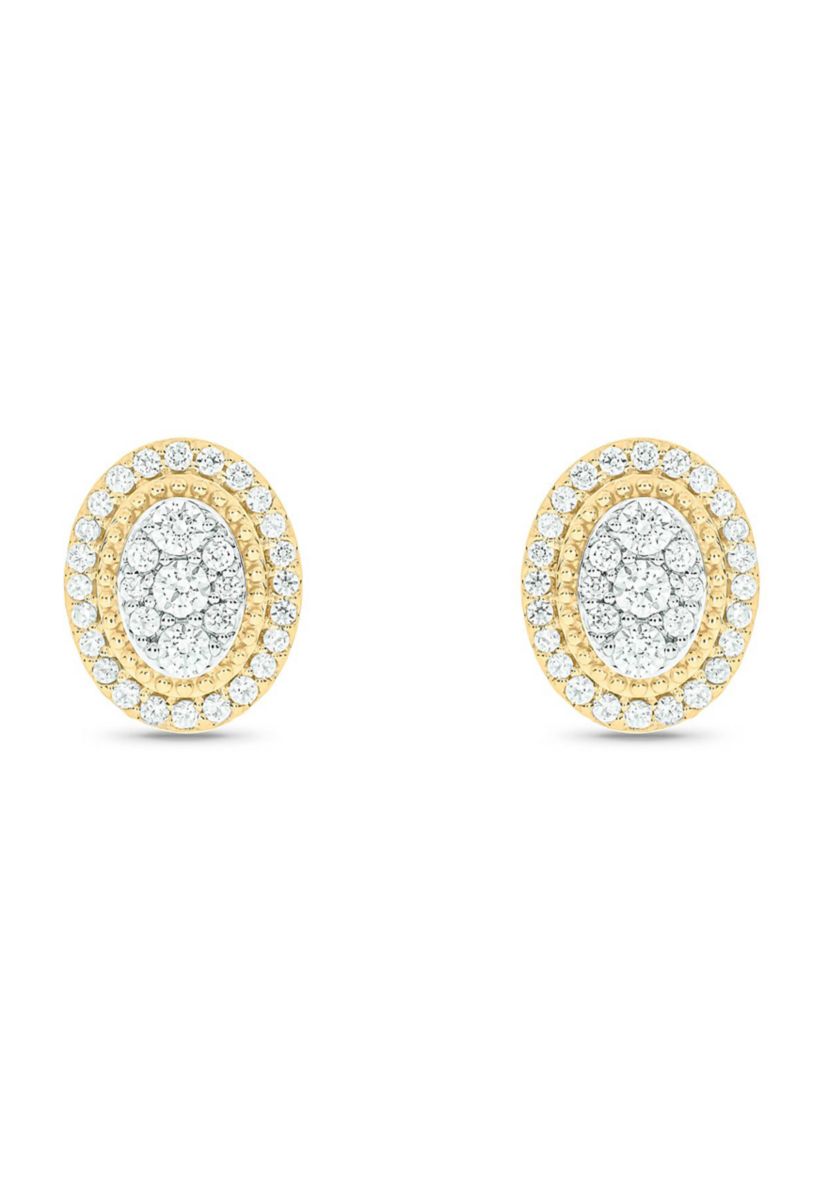 1/2 ct. t.w. Diamond Stud Earring In 10K Yellow Gold