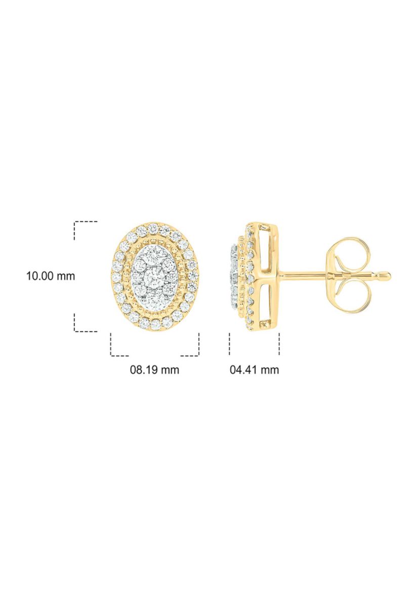 1/2 ct. t.w. Diamond Stud Earring In 10K Yellow Gold