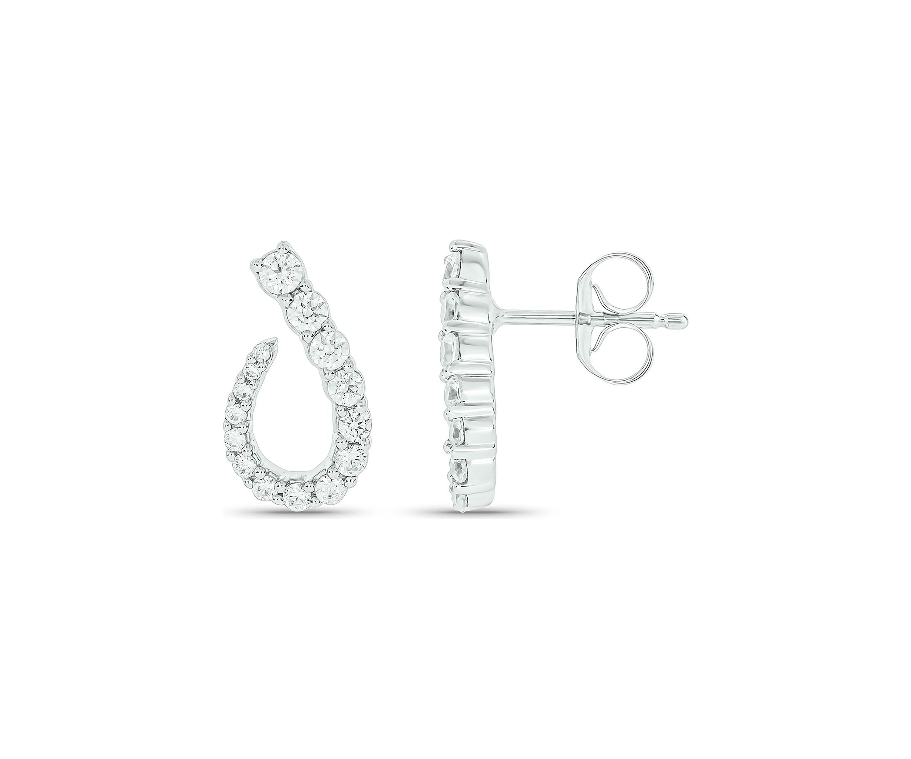 Lab Created 5/8 Carat Lab Grown Diamond Floral Timeless Sparkle Earring in 10KT White Gold