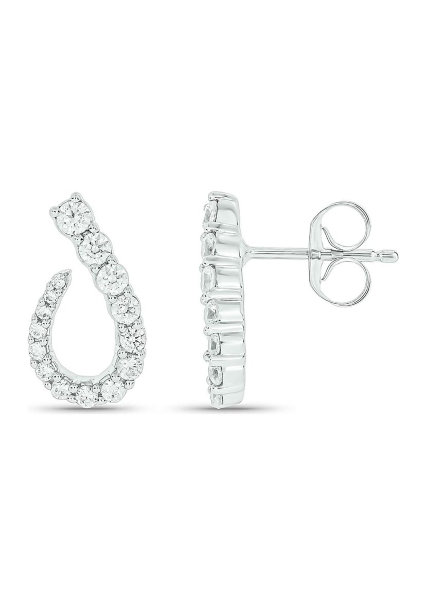 Lab Created 5/8 Carat Lab Grown Diamond Floral Timeless Sparkle Earring in 10KT White Gold