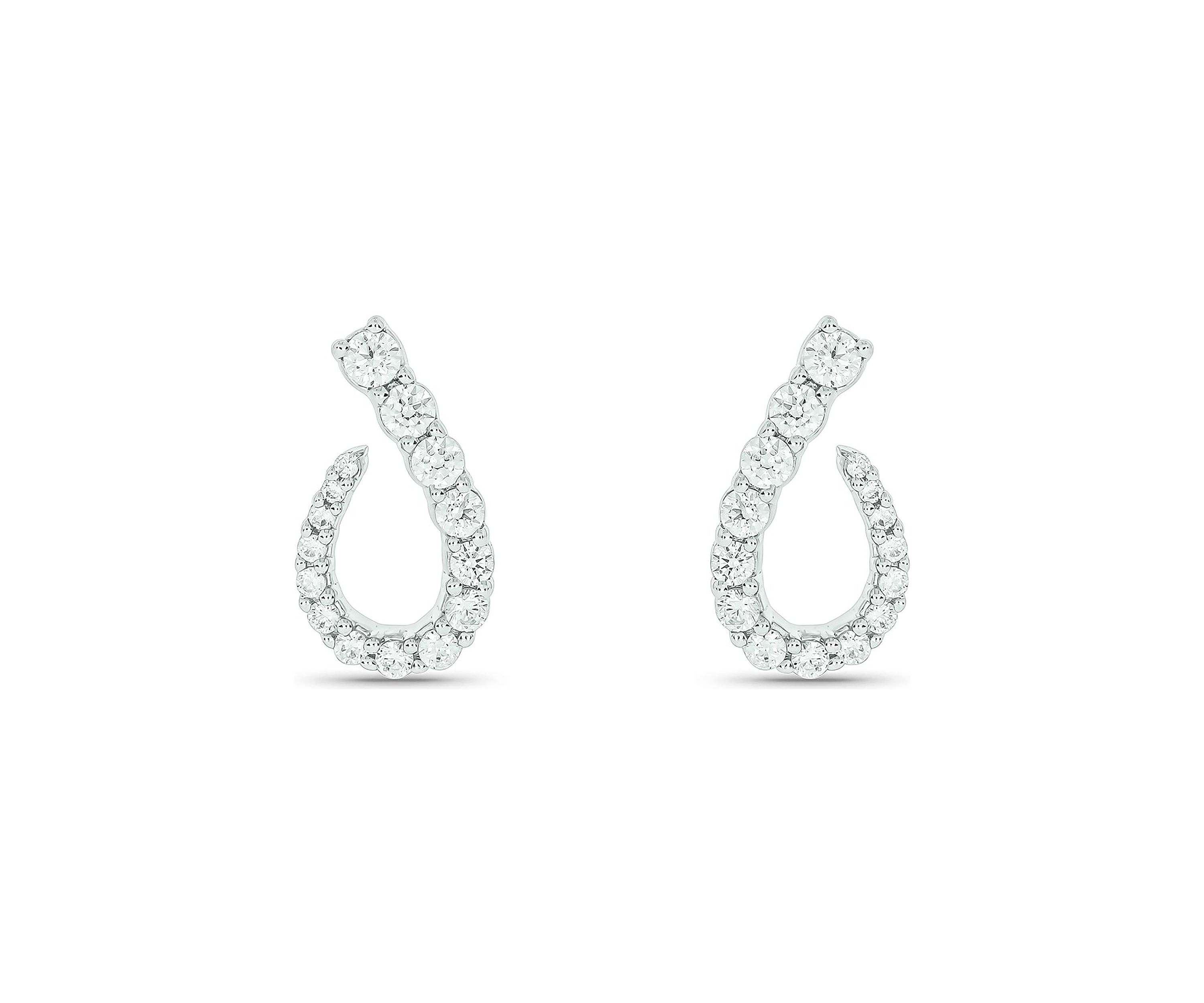Lab Created 5/8 Carat Lab Grown Diamond Floral Timeless Sparkle Earring in 10KT White Gold