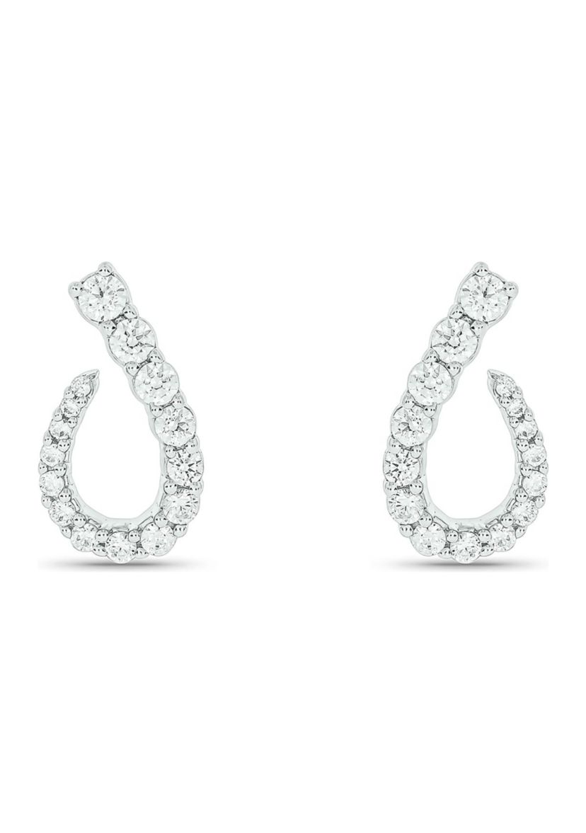 Lab Created 5/8 Carat Lab Grown Diamond Floral Timeless Sparkle Earring in 10KT White Gold