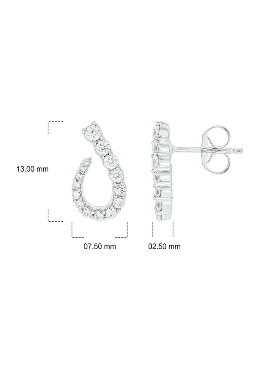 Lab Created 5/8 Carat Lab Grown Diamond Floral Timeless Sparkle Earring in 10KT White Gold