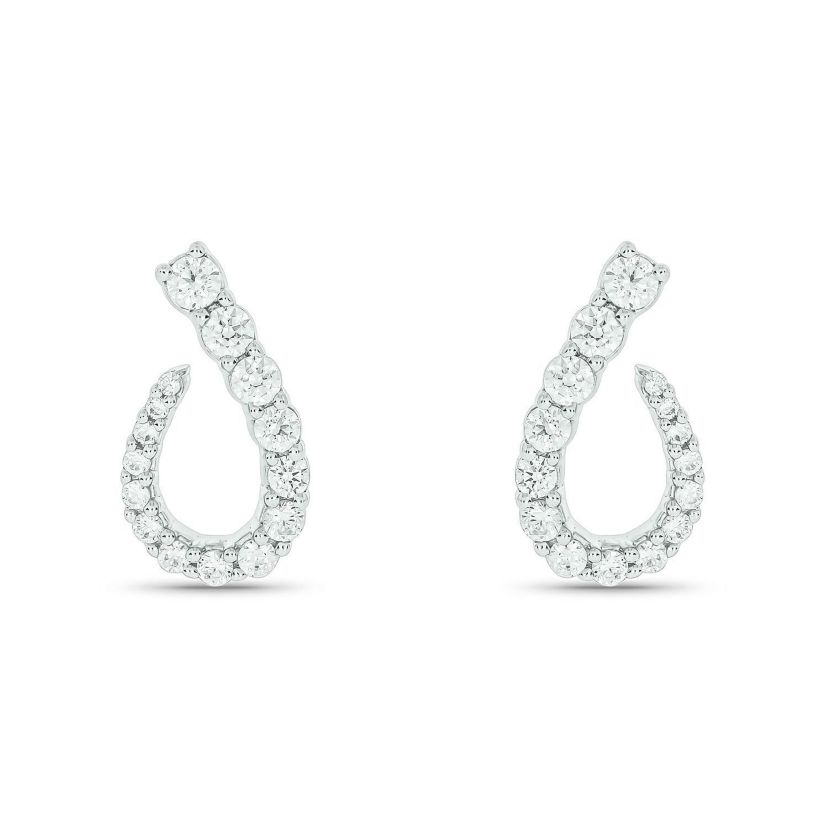 Lab Created 5/8 Carat Lab Grown Diamond Floral Timeless Sparkle Earring in 10KT White Gold