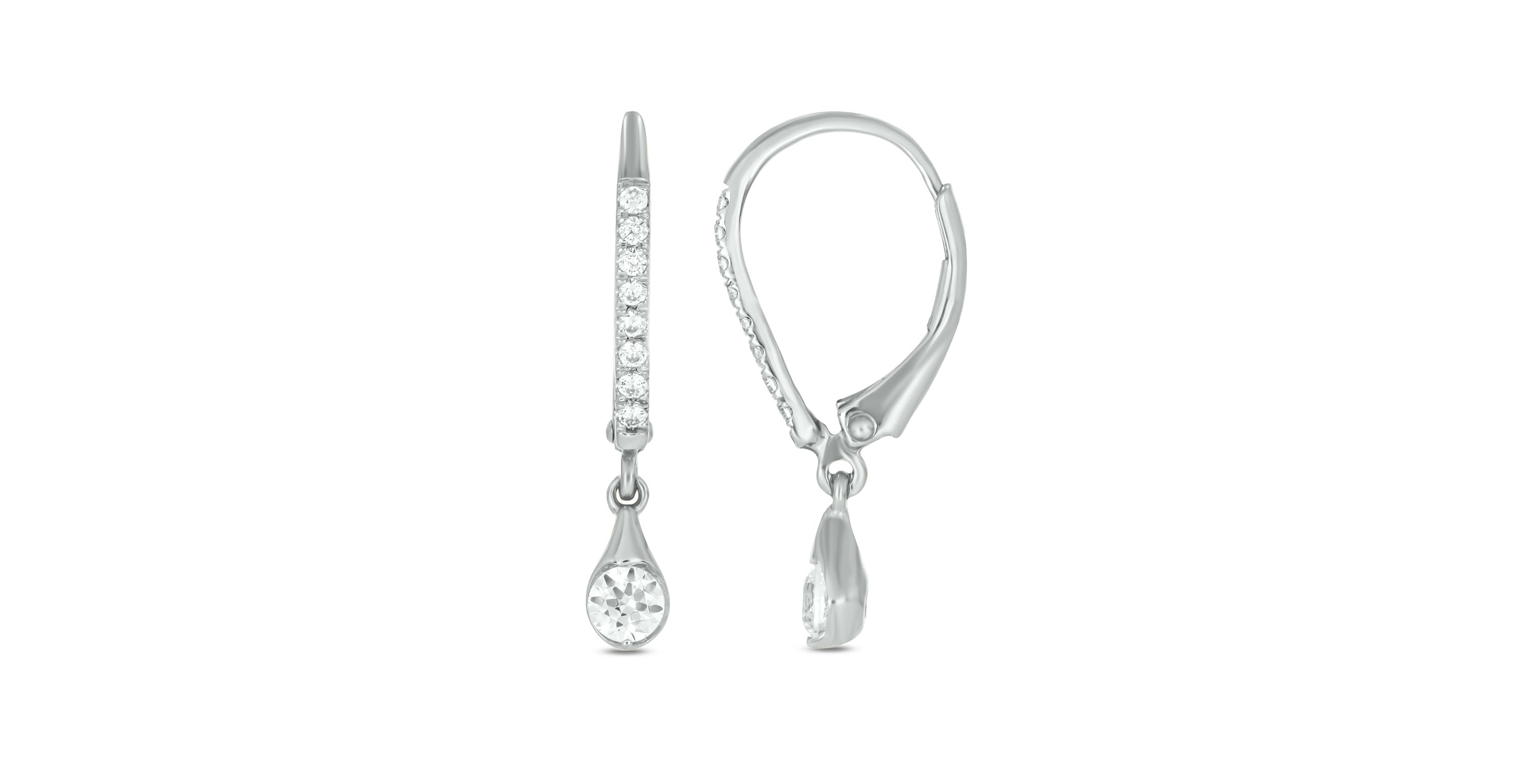 1/2 carat, Diamond Dangler Hoop,Flaunt The Drop Earring in 14K White Gold