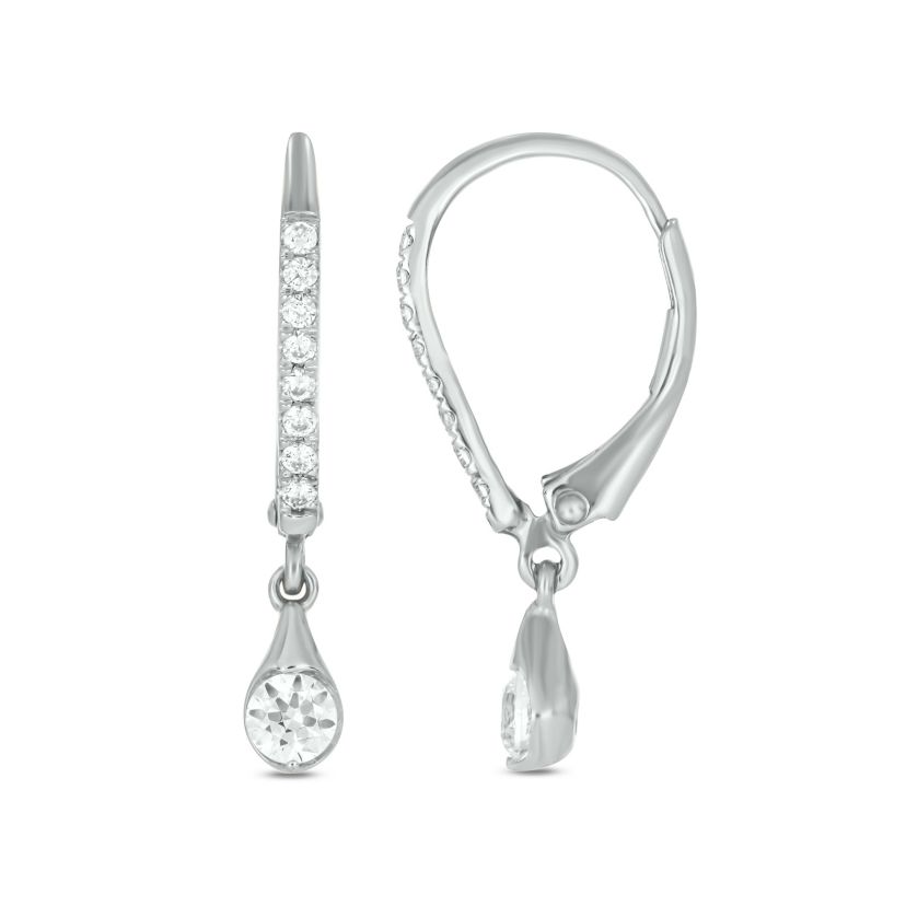 1/2 carat, Diamond Dangler Hoop,Flaunt The Drop Earring in 14K White Gold