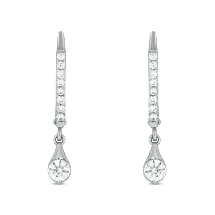 1/2 carat, Diamond Dangler Hoop,Flaunt The Drop Earring in 14K White Gold
