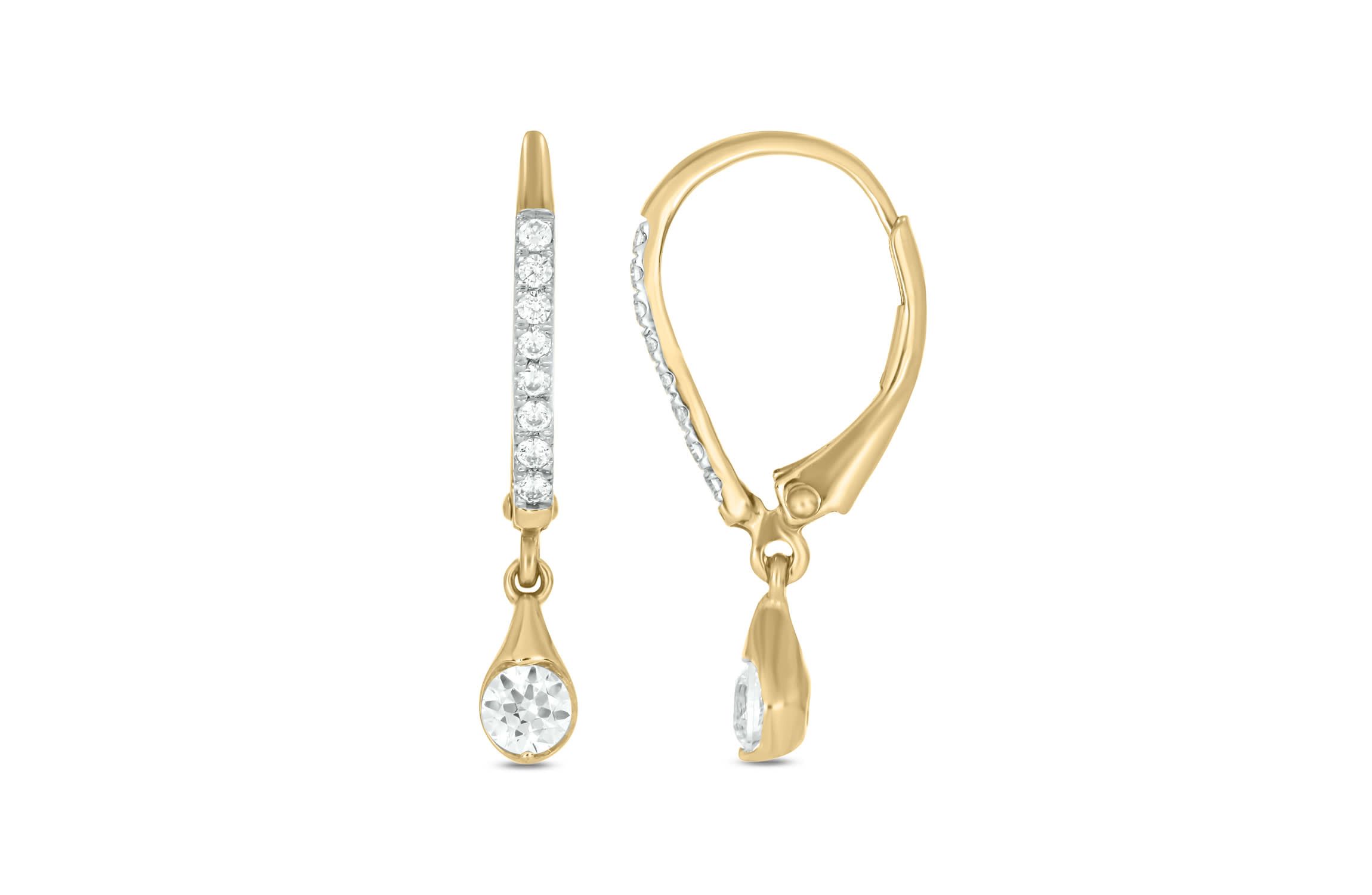 1/2 carat, Diamond Dangler Hoop,Flaunt The Drop Earring in 14K Yellow Gold
