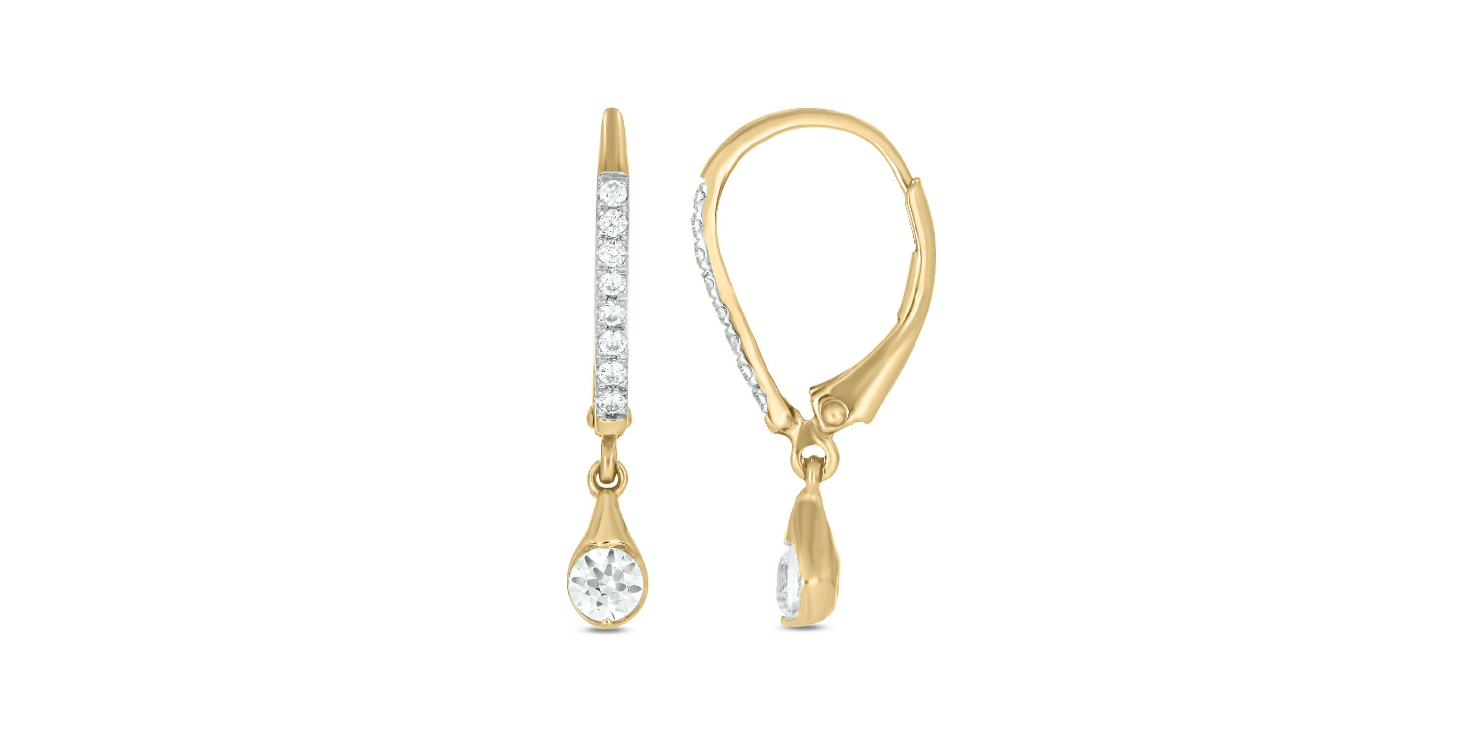 1/2 carat, Diamond Dangler Hoop,Flaunt The Drop Earring in 14K Yellow Gold