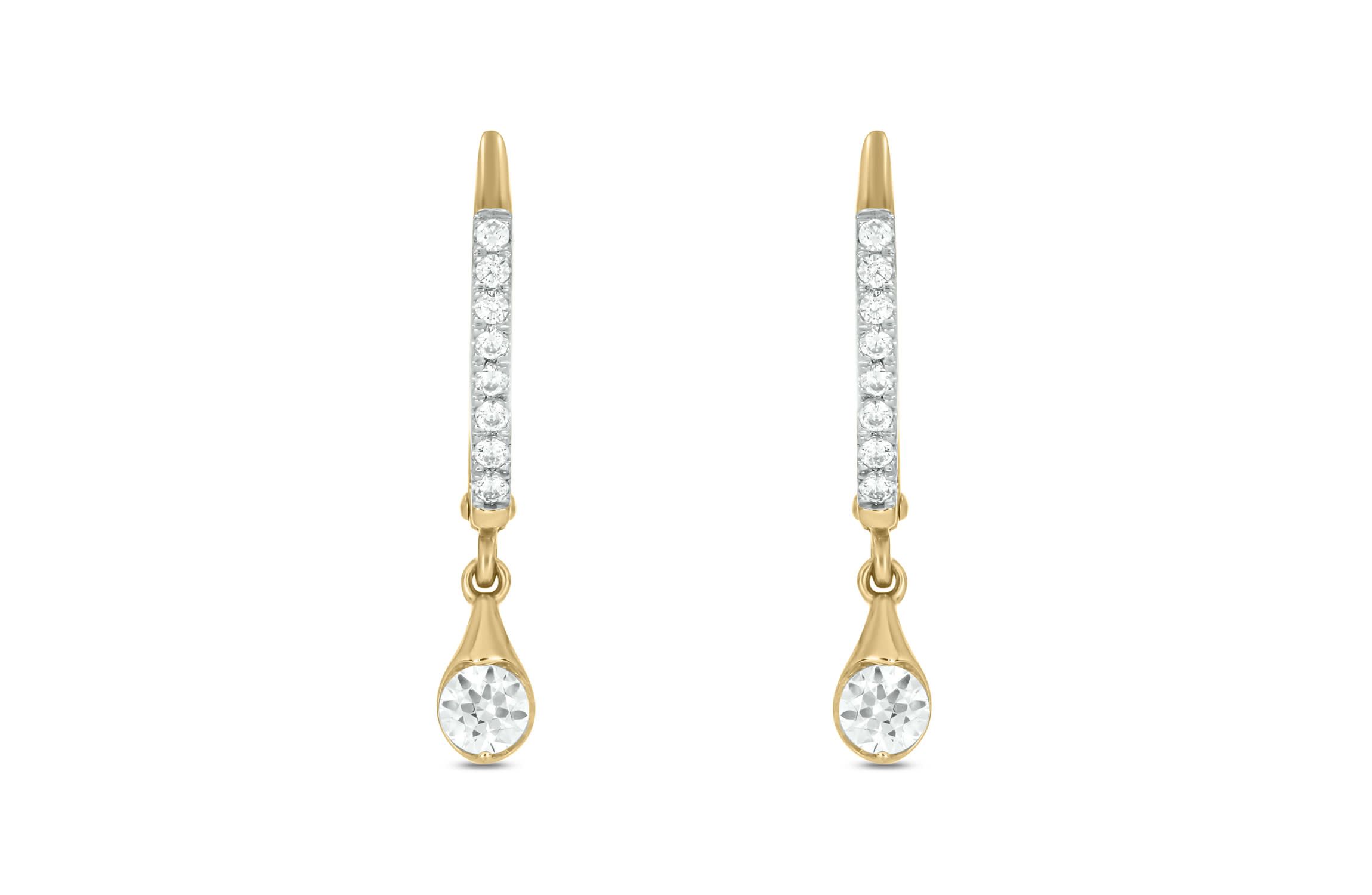 1/2 carat, Diamond Dangler Hoop,Flaunt The Drop Earring in 14K Yellow Gold