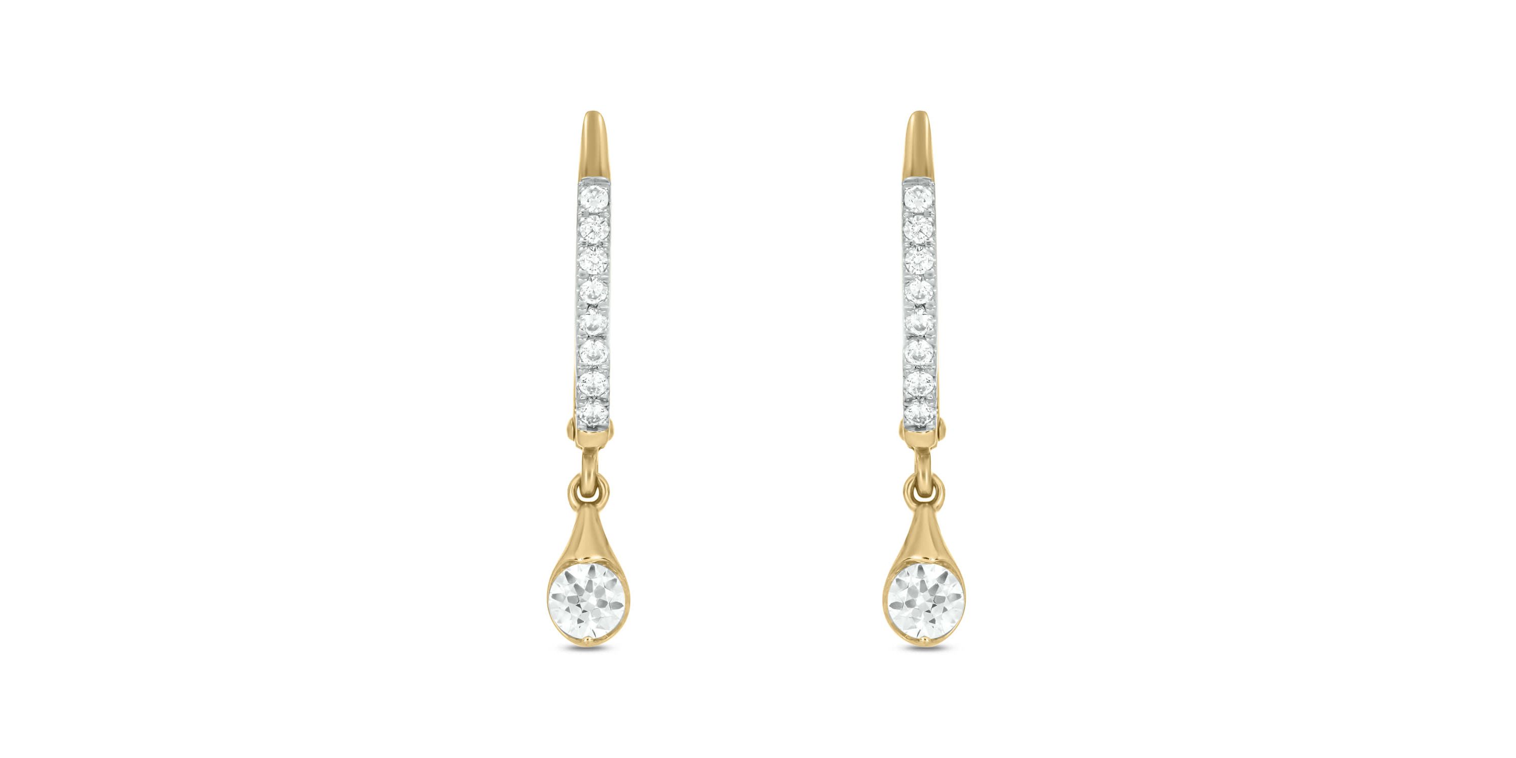 1/2 carat, Diamond Dangler Hoop,Flaunt The Drop Earring in 14K Yellow Gold