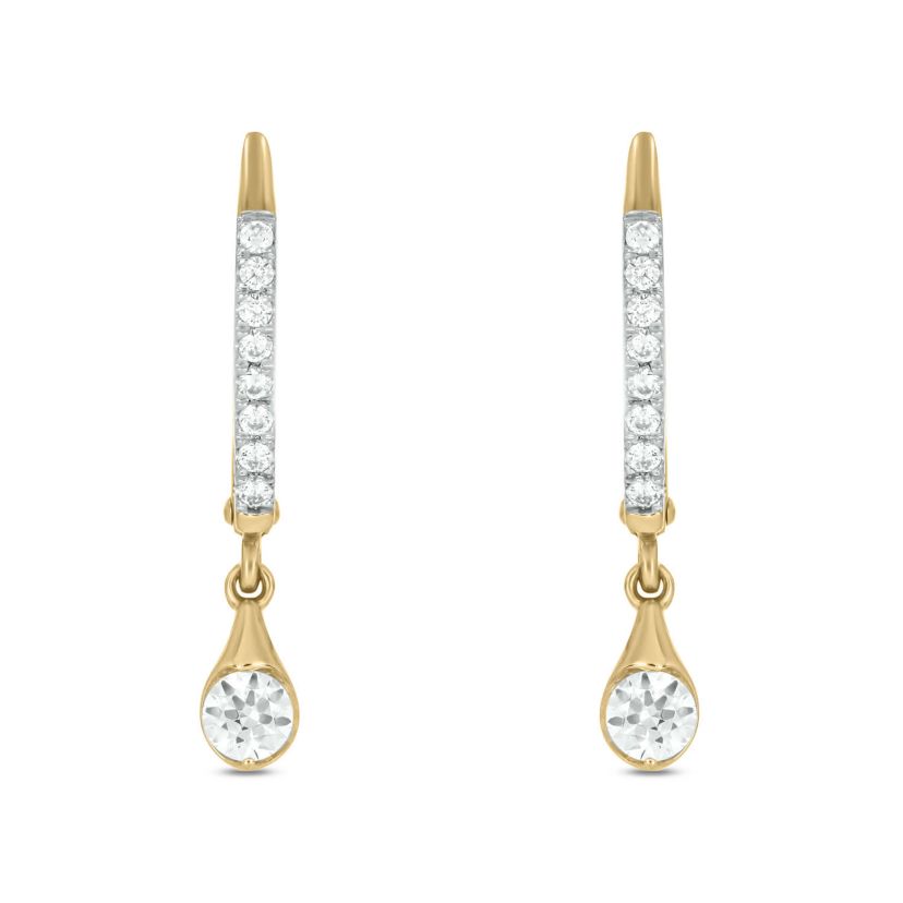 1/2 carat, Diamond Dangler Hoop,Flaunt The Drop Earring in 14K Yellow Gold
