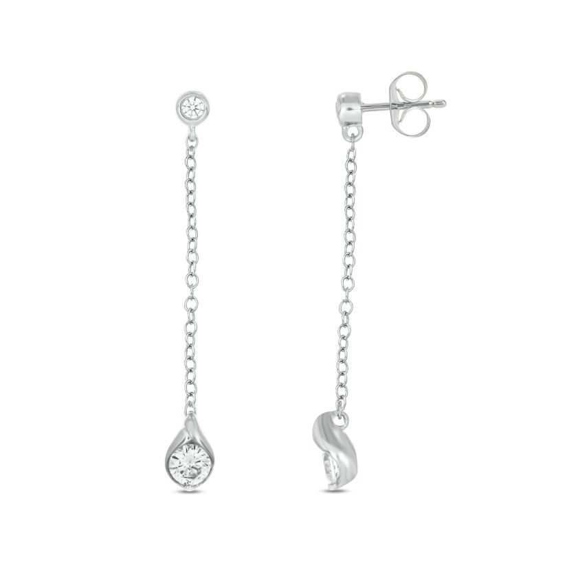 1/2 carat, Diamond Elegant Diamond drop Design Earring in 14K White Gold