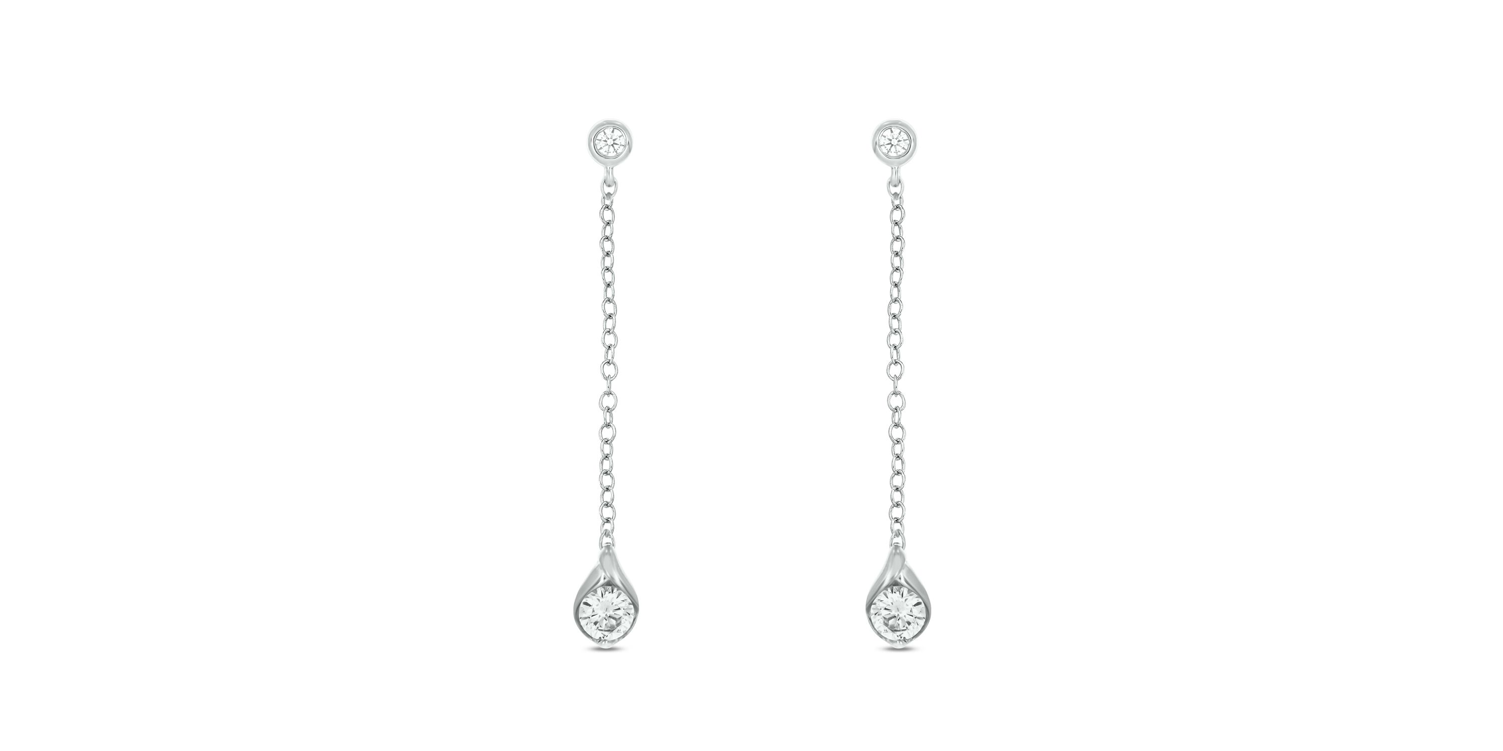 1/2 carat, Diamond Elegant Diamond drop Design Earring in 14K White Gold